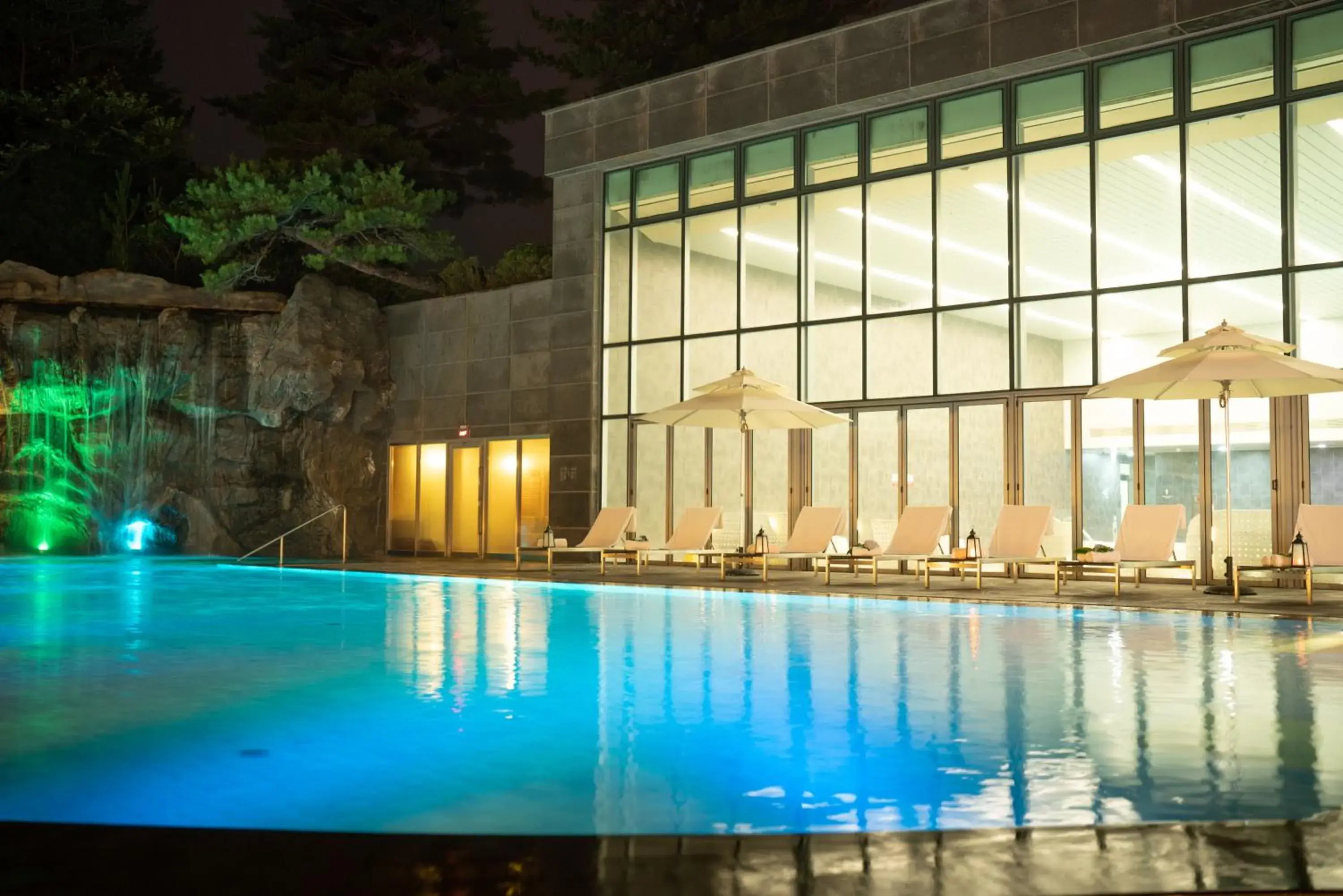 Night, Swimming Pool in We Hotel Jeju