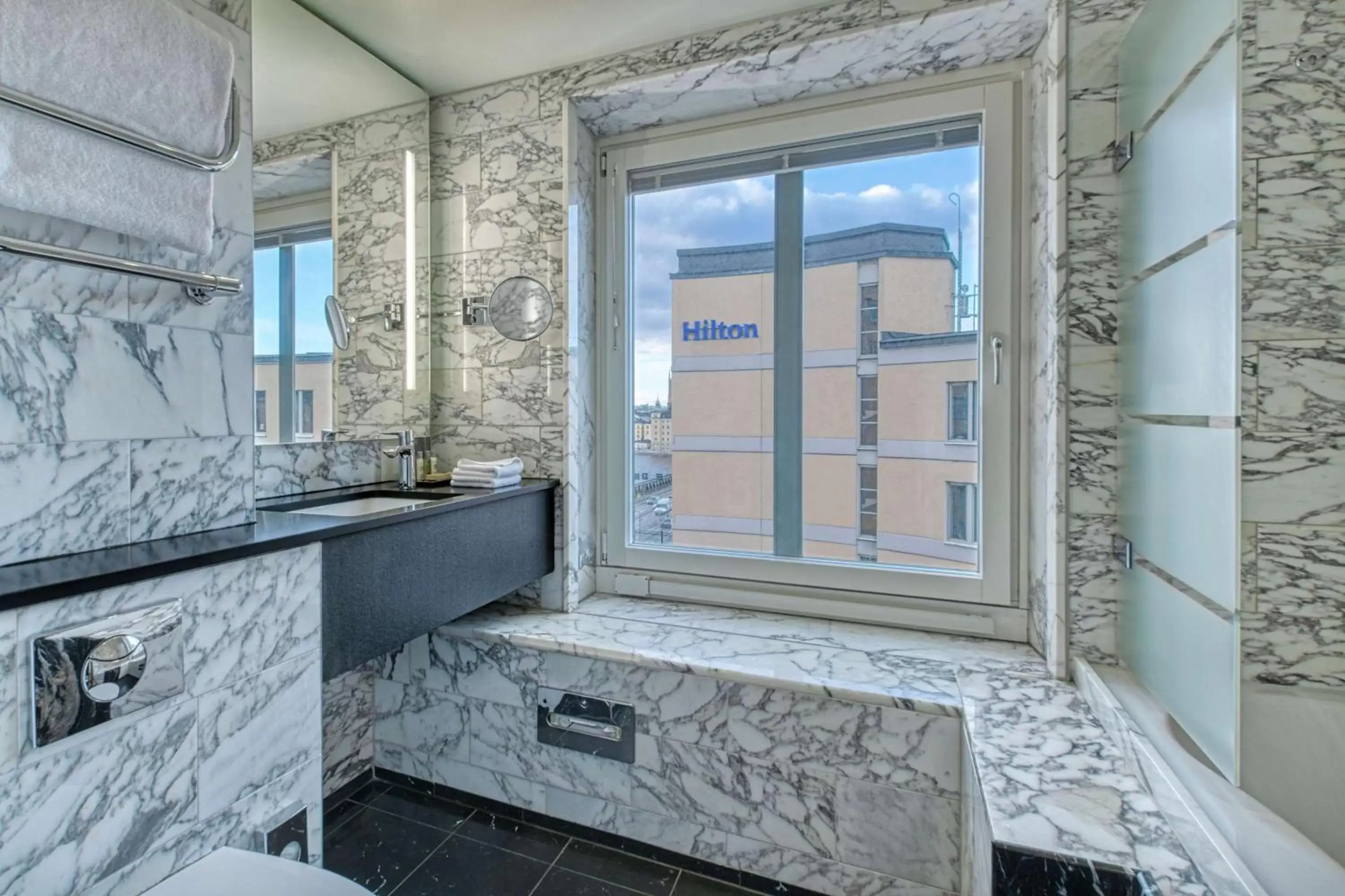 Bathroom, Winter in Hilton Stockholm Slussen Hotel