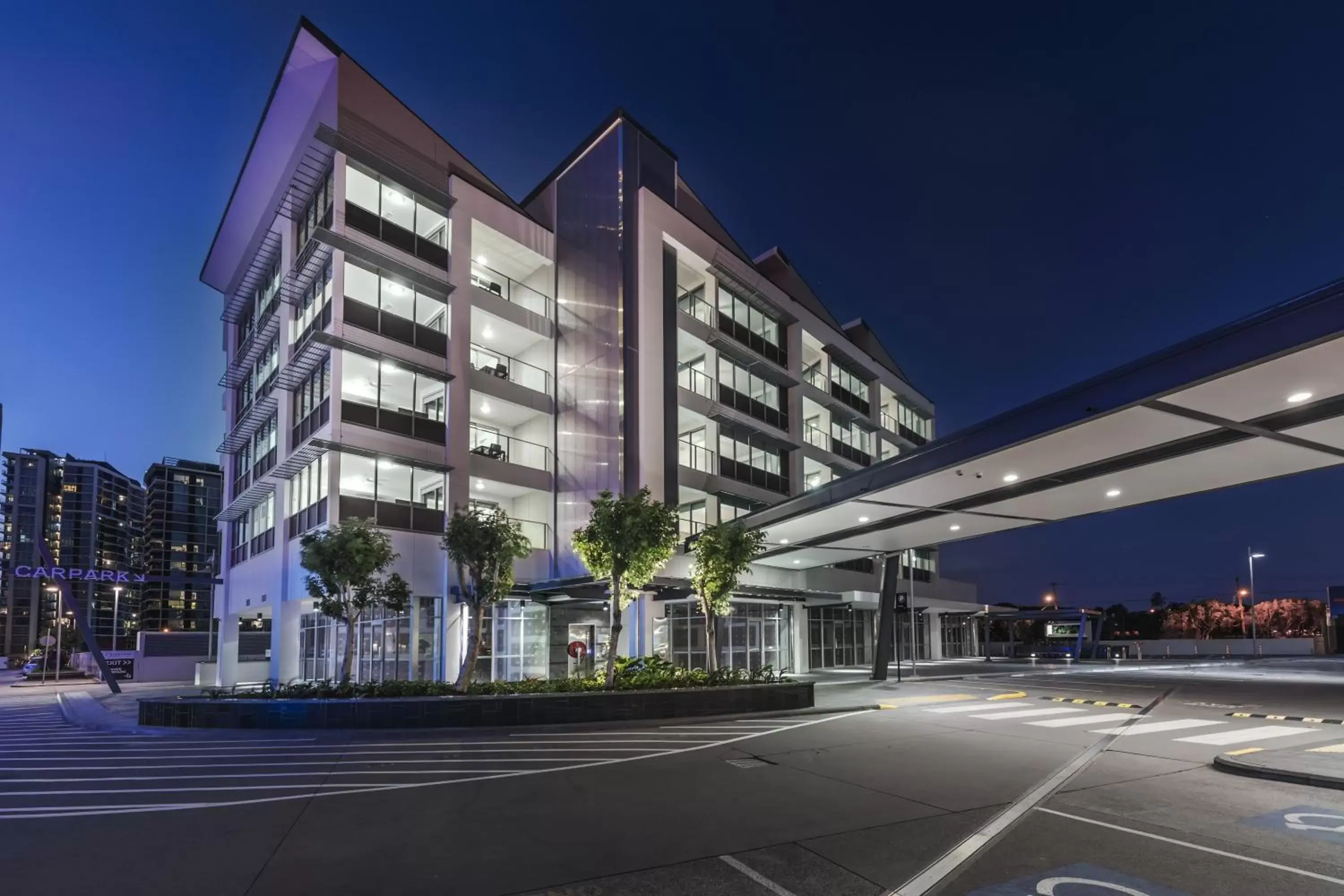 Facade/entrance, Property Building in Link Portside Wharf Apartment Hotel