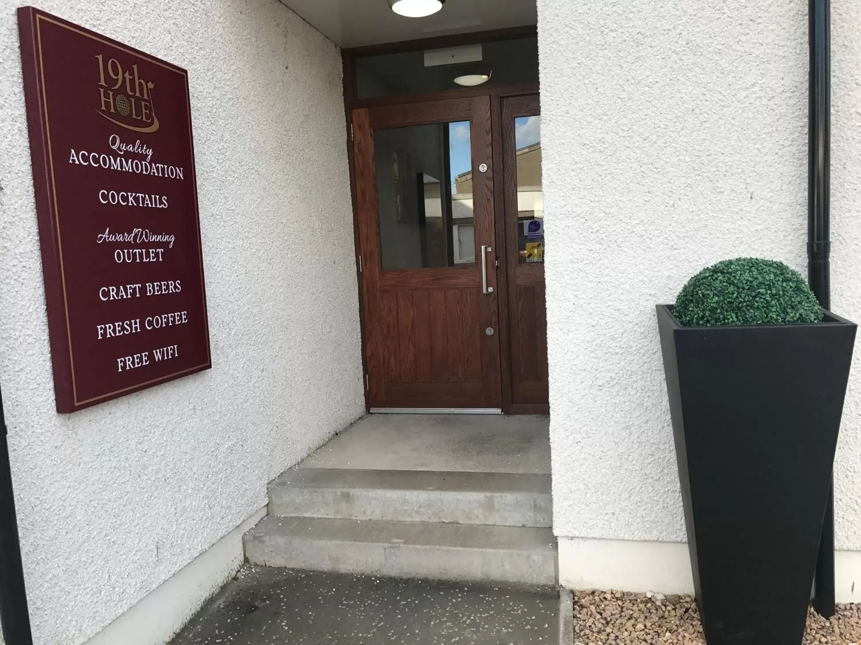 Facade/entrance in 19th Hole Hotel, Carnoustie