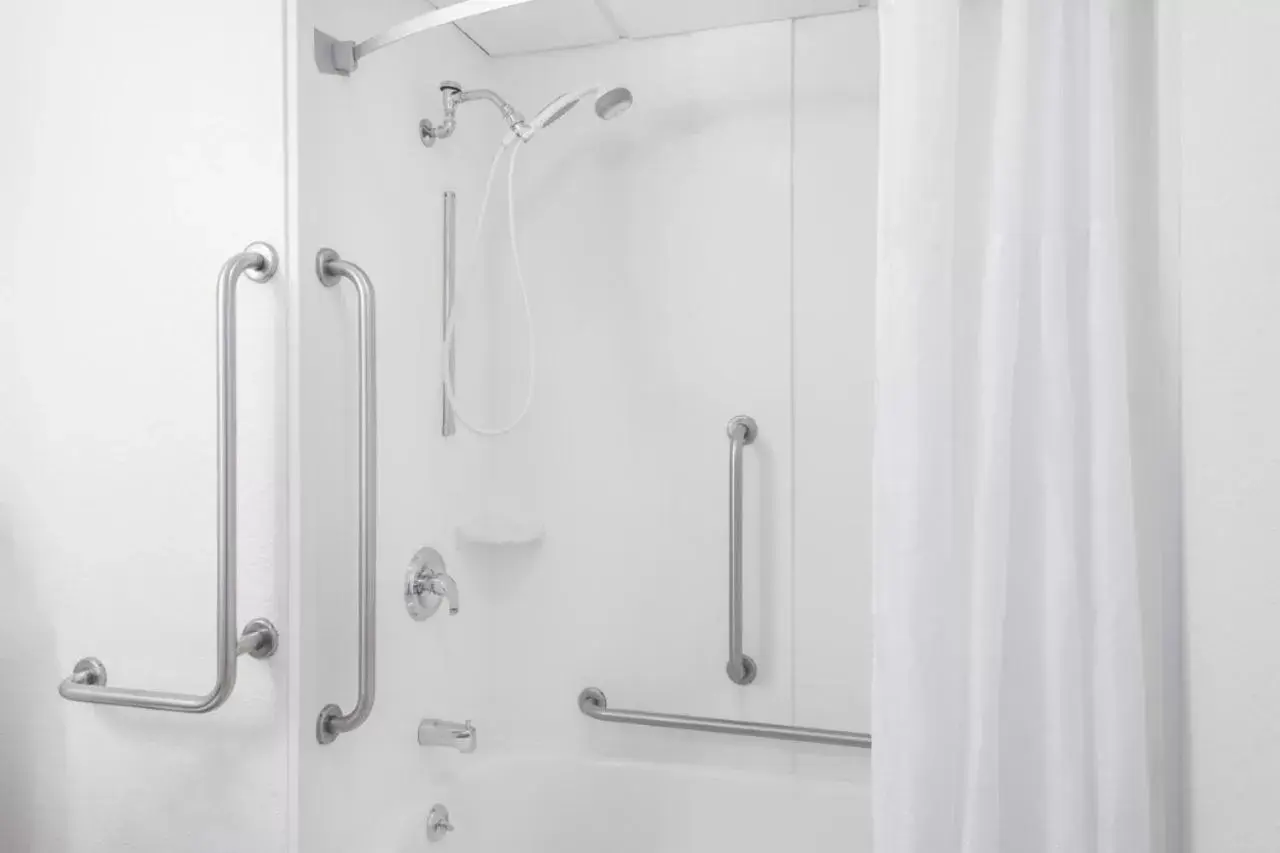 Shower, Bathroom in Super 8 by Wyndham Portland/Westbrook Area