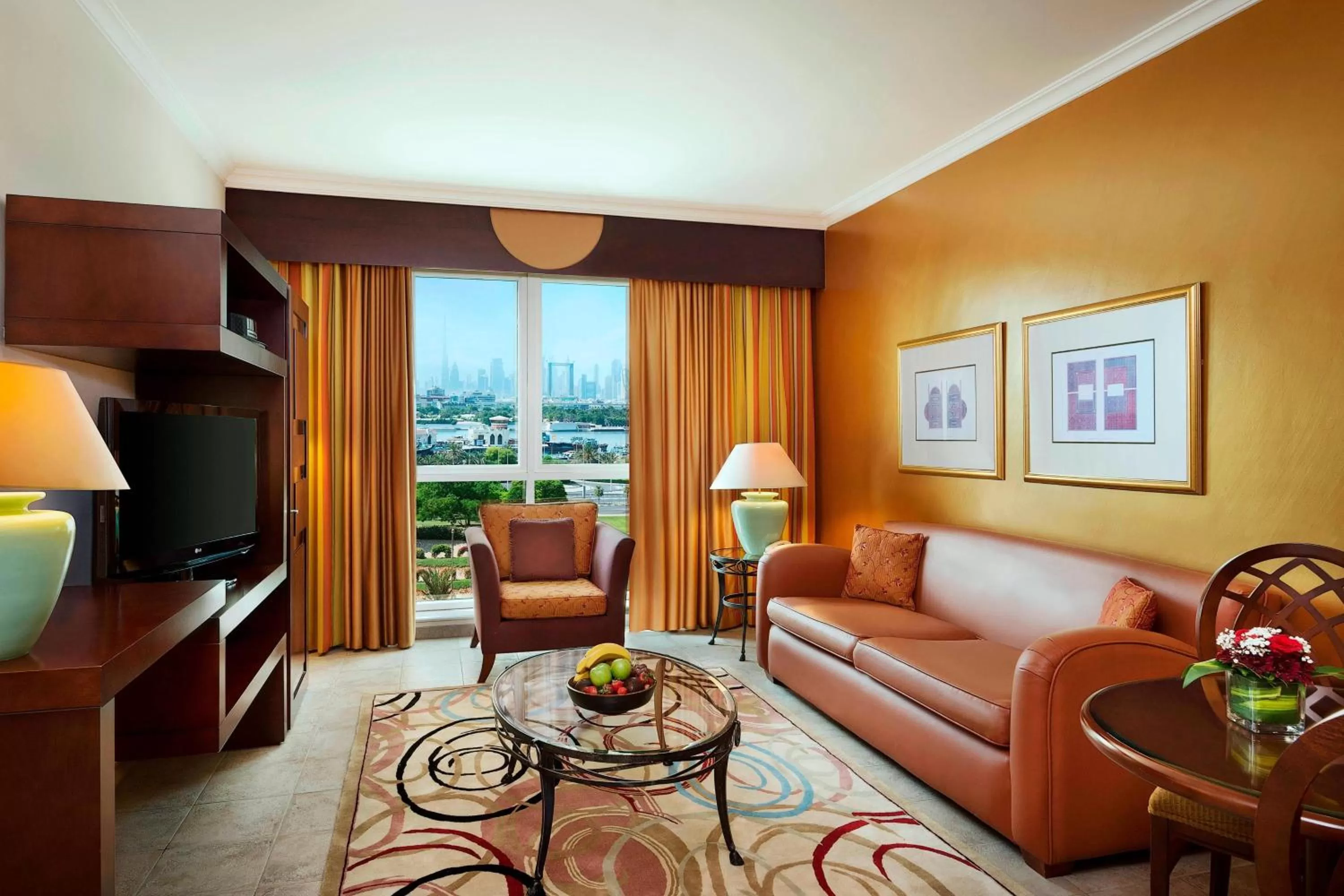 Living room in Marriott Executive Apartments Dubai Creek