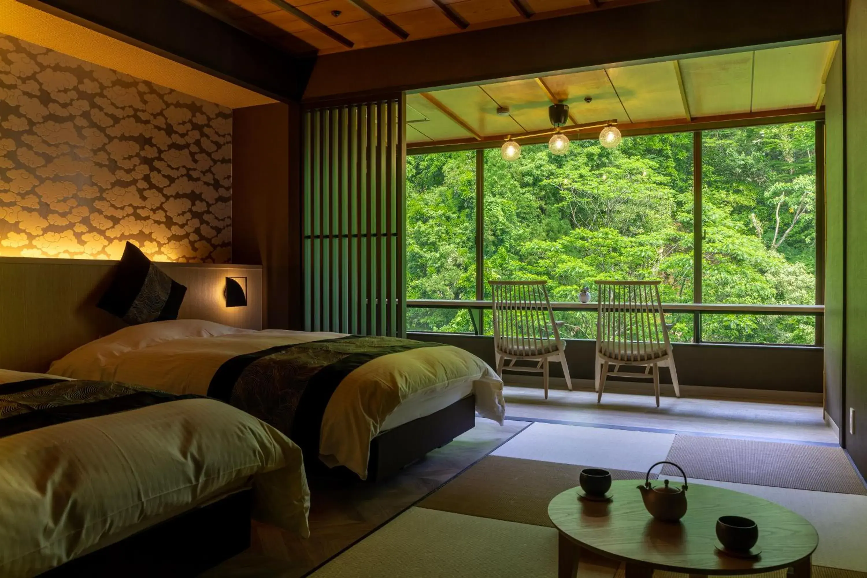 Bed in Yamanakaonsen Ohanami Kyubei Bed in Yamanakaonsen Ohanami Kyubei