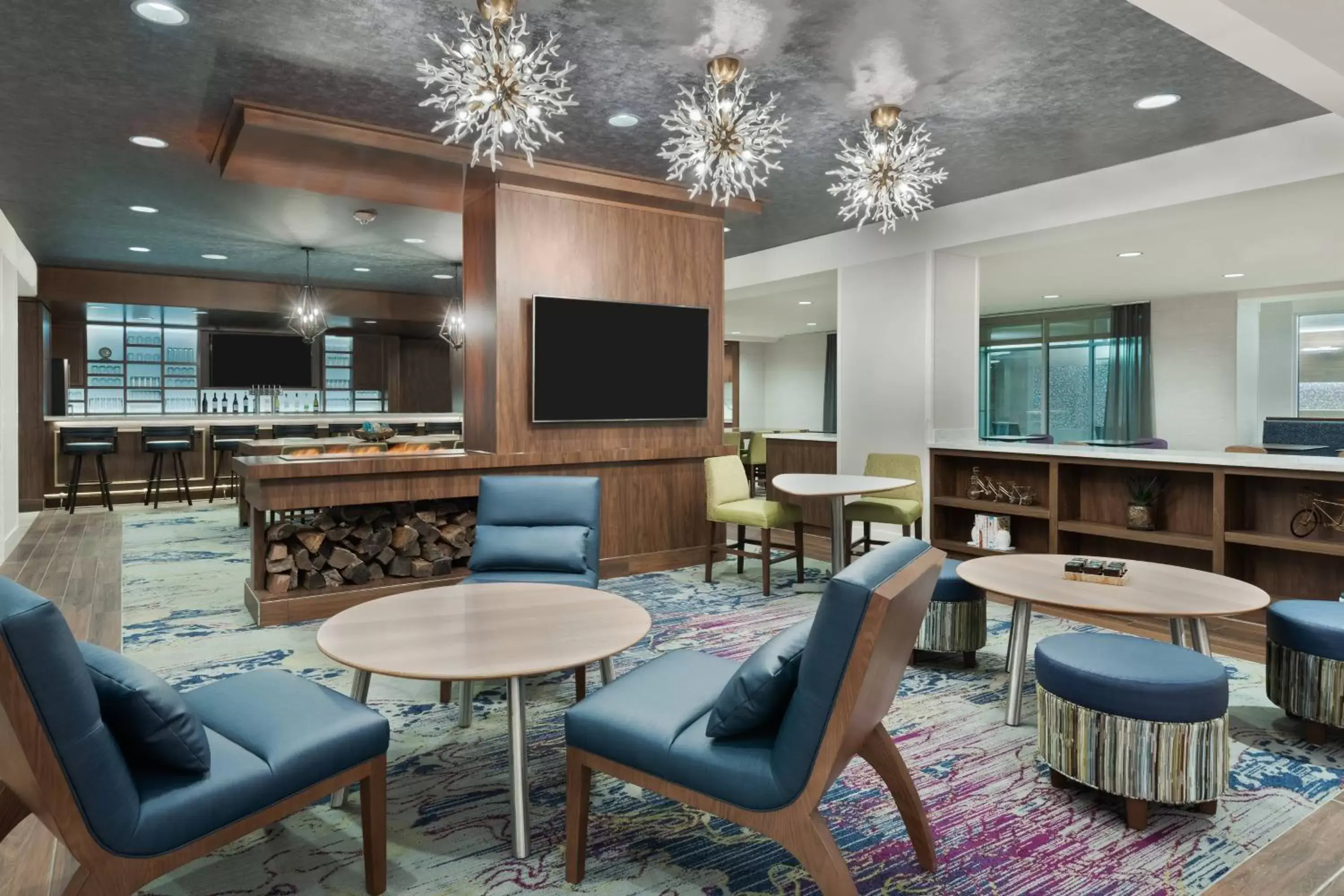 Lobby or reception, Lounge/Bar in Residence Inn by Marriott Buffalo Downtown