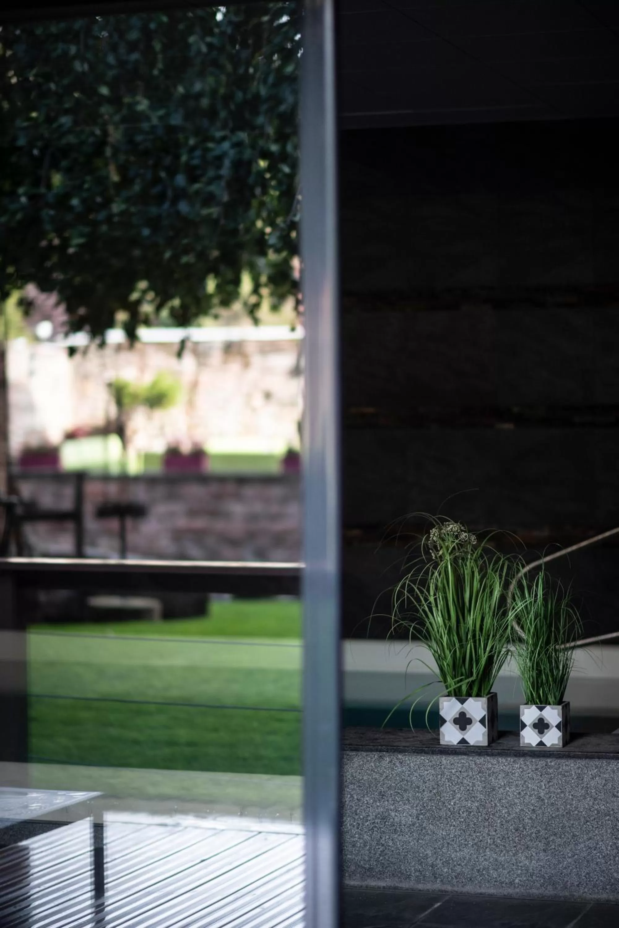 Garden view in Relais et Châteaux Le Chambard