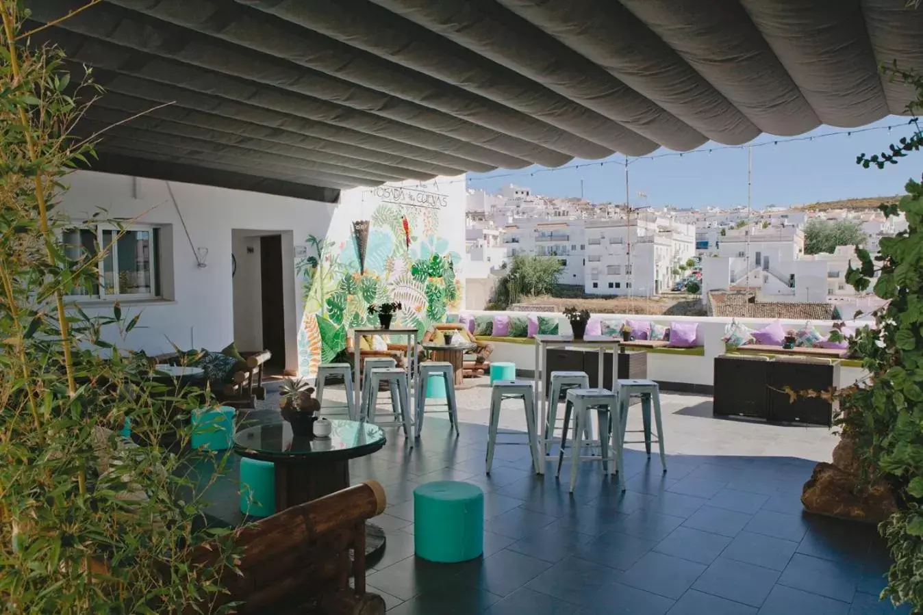 Balcony/Terrace, Restaurant/Places to Eat in Hotel Posada de las Cuevas