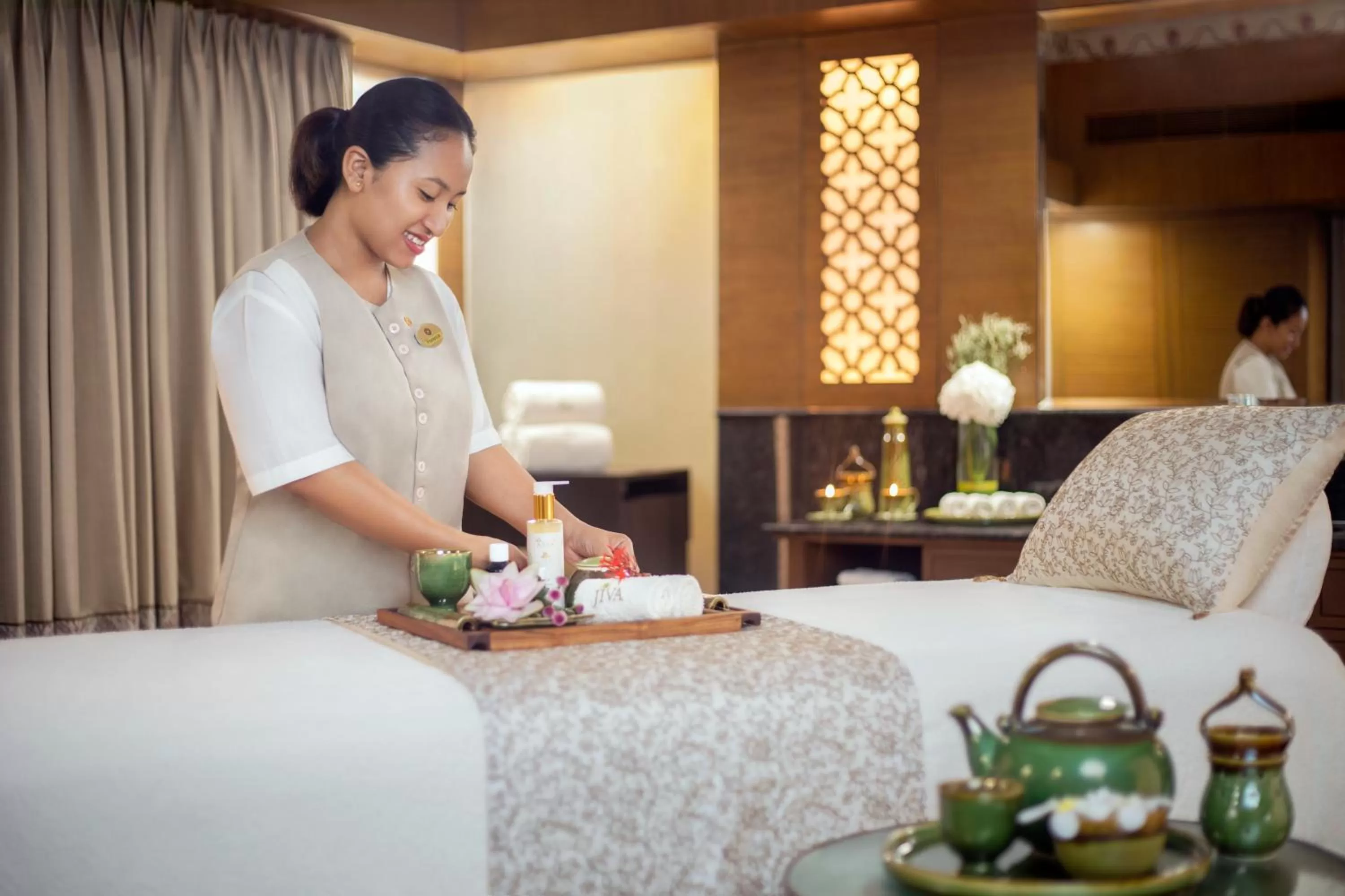 Spa and wellness centre/facilities, Bed in Tajview, Agra-IHCL SeleQtions