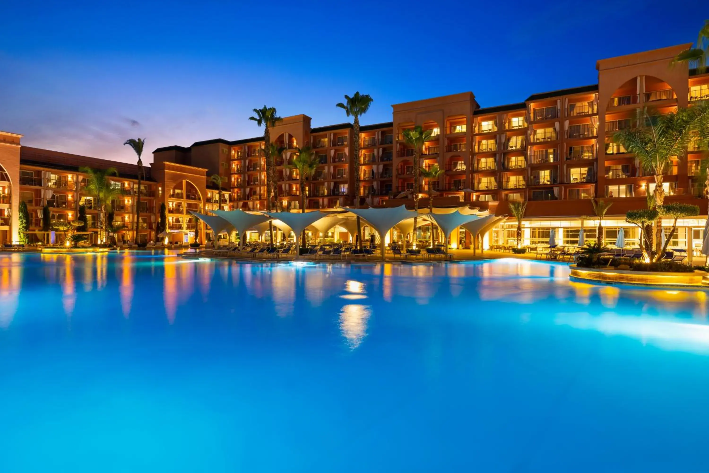 Night, Swimming Pool in Savoy Le Grand Hotel Marrakech