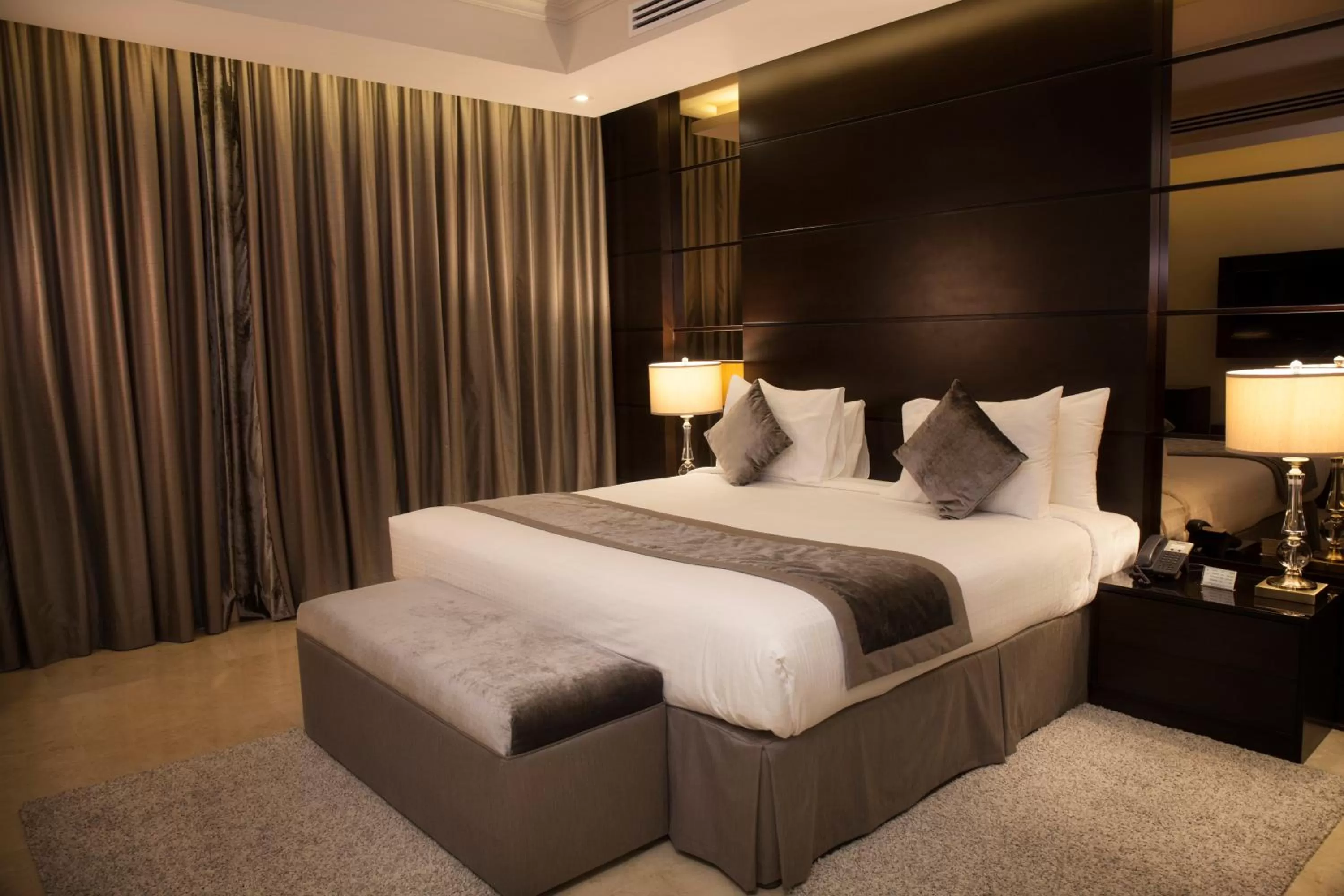 Bed in Aswar Cortoba Serviced Apartments Riyadh