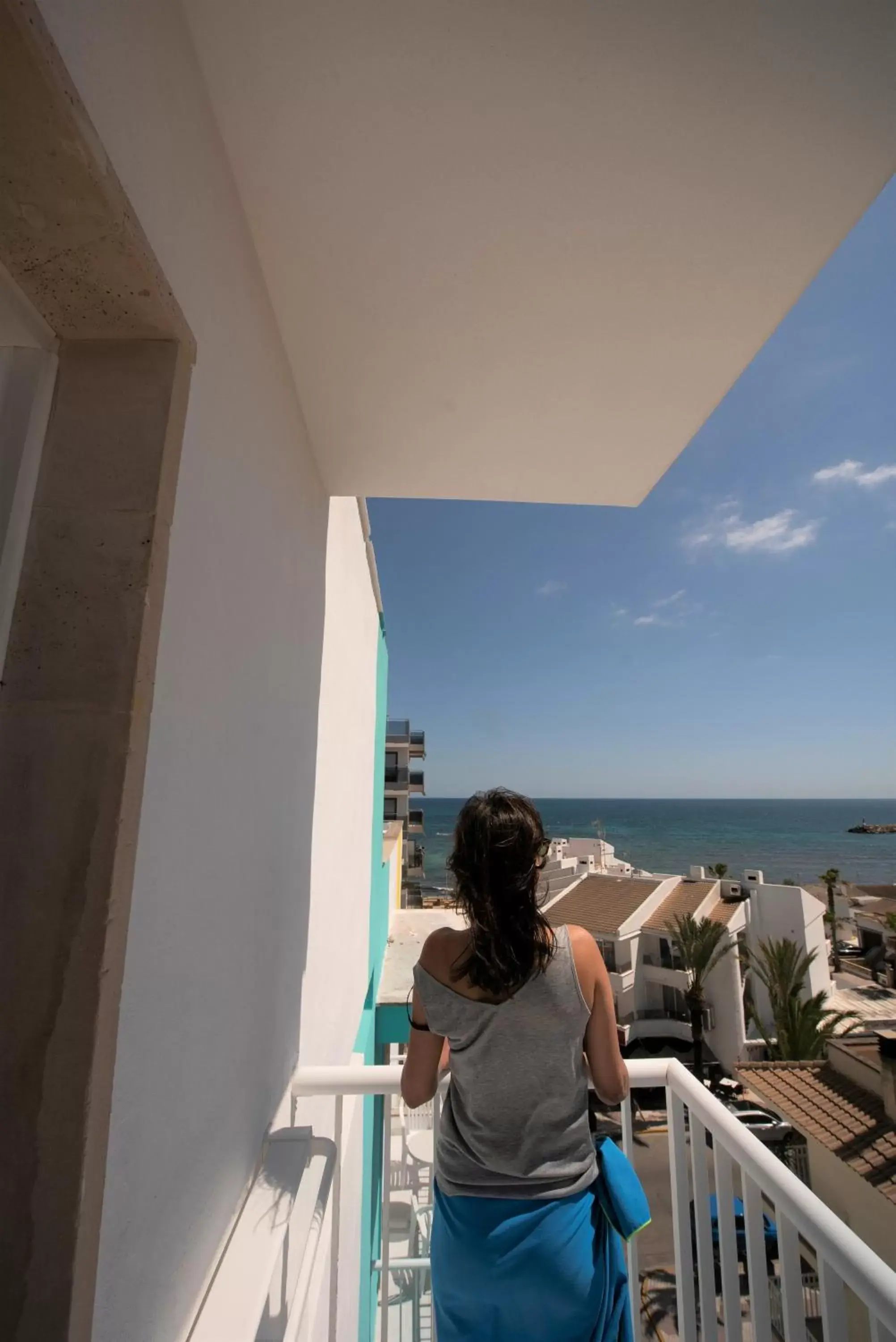 Sea view, Balcony/Terrace in Hostal Blanca