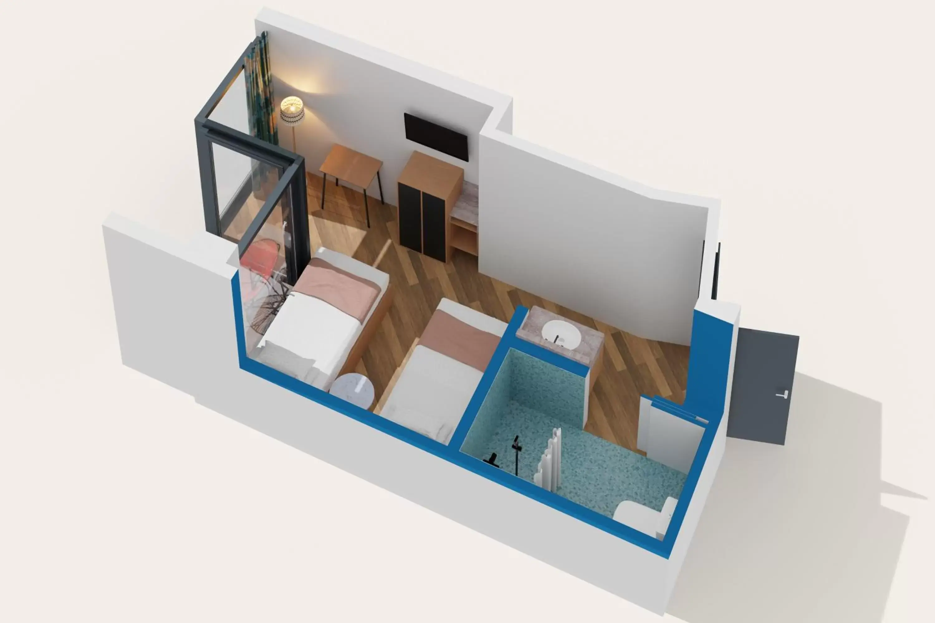 Bedroom, Floor Plan in The Hotel Castro San Francisco