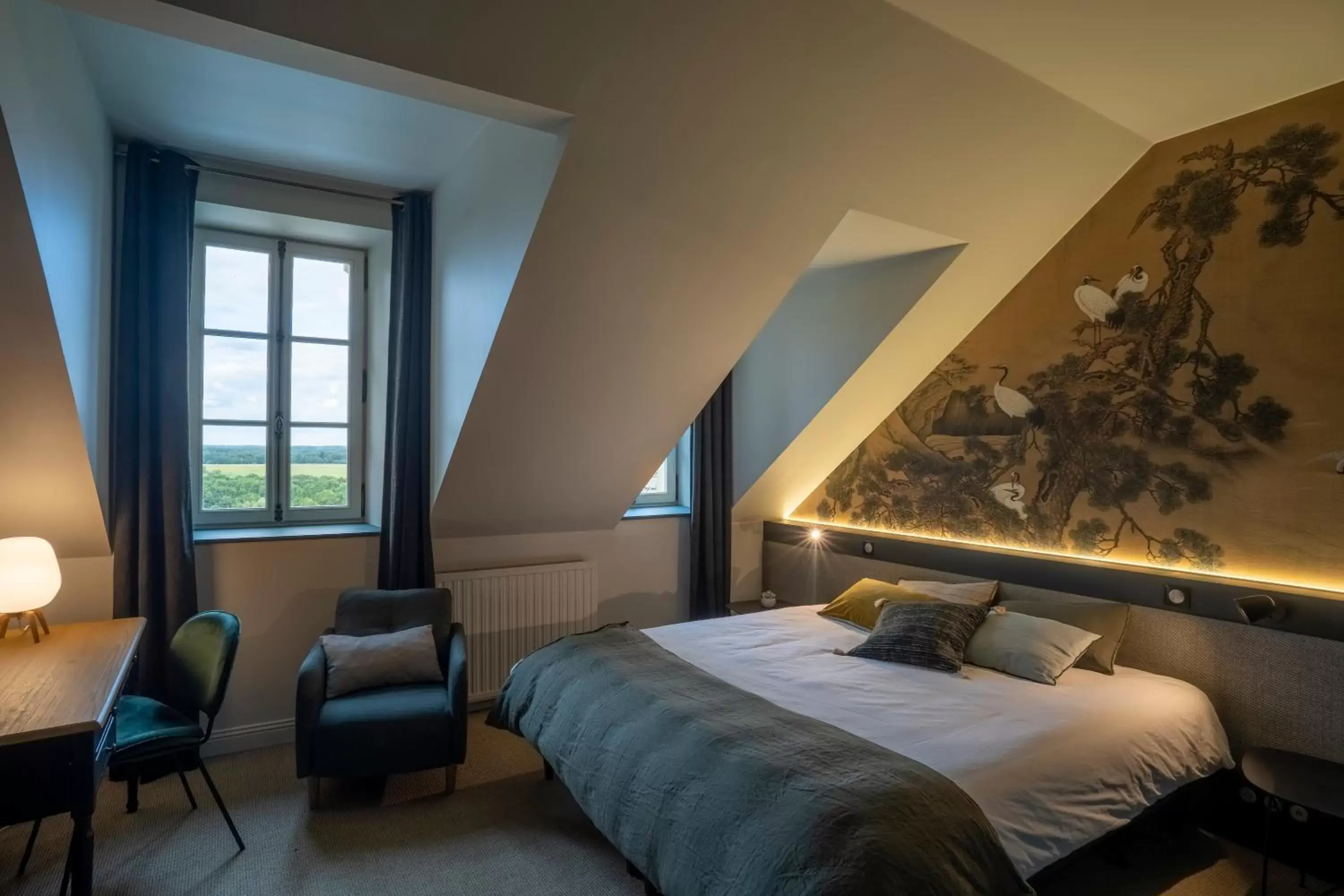 Bedroom, Bed in Château des Forges par Slow Village