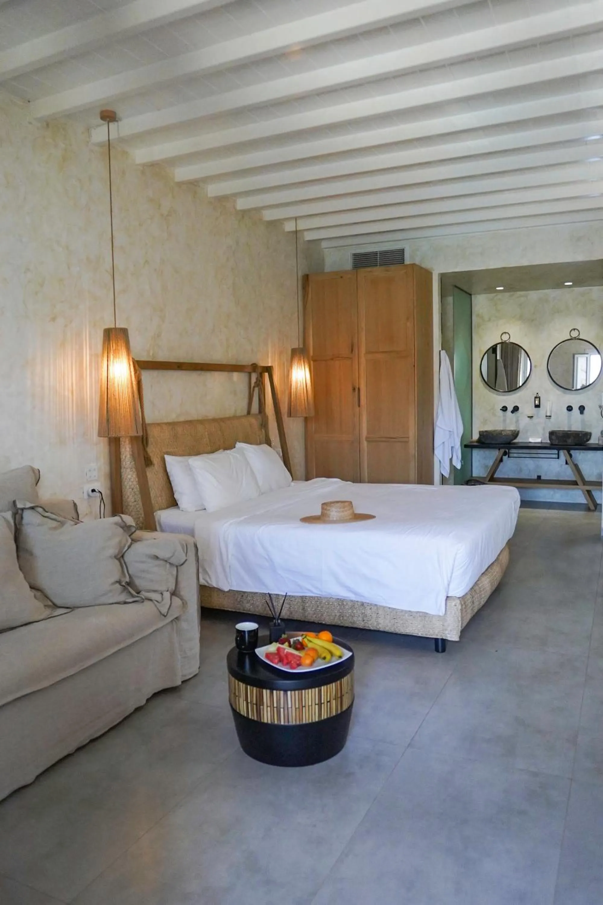 Bed in Panormos Village Hotel