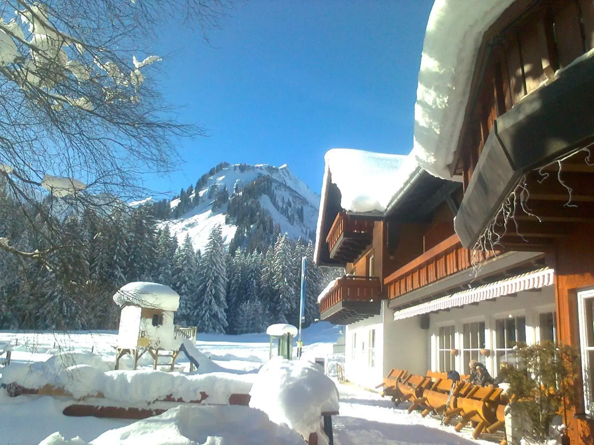 Facade/entrance, Winter in Alpenhotel Widderstein