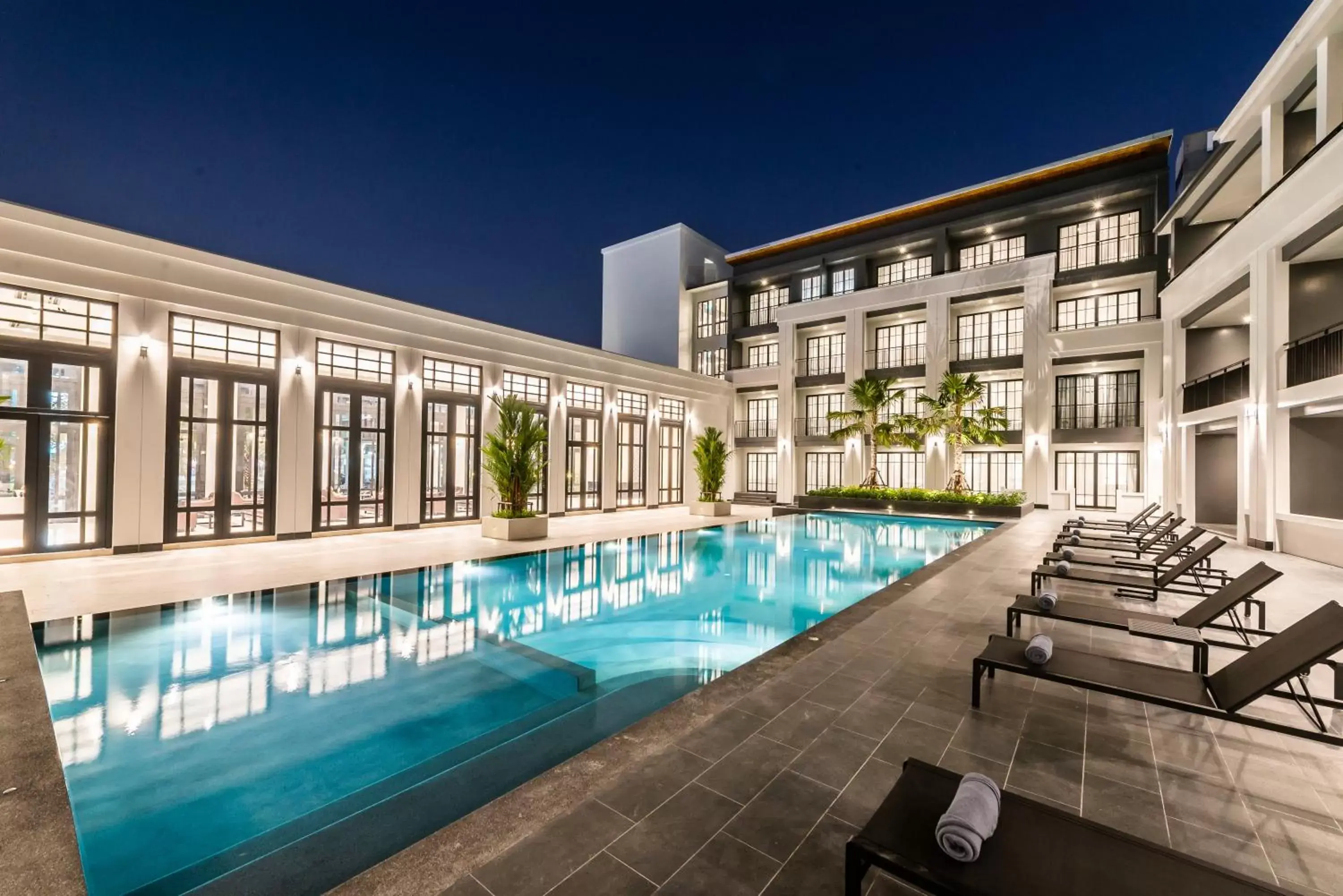 Night, Swimming Pool in One Patio Hotel Pattaya - SHA Extra Plus