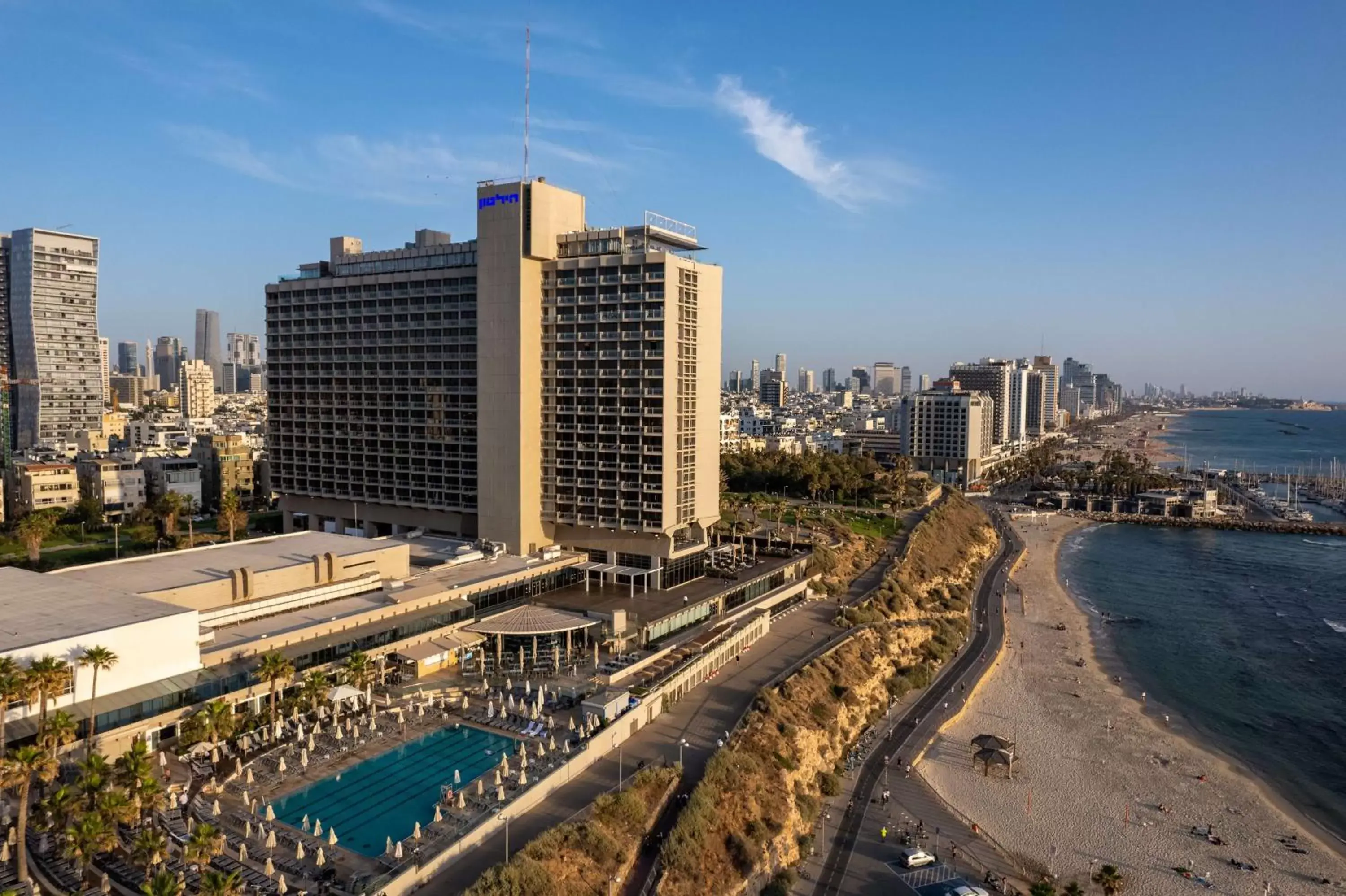 Pool view, Bird's-eye View in The Vista At Hilton Tel Aviv