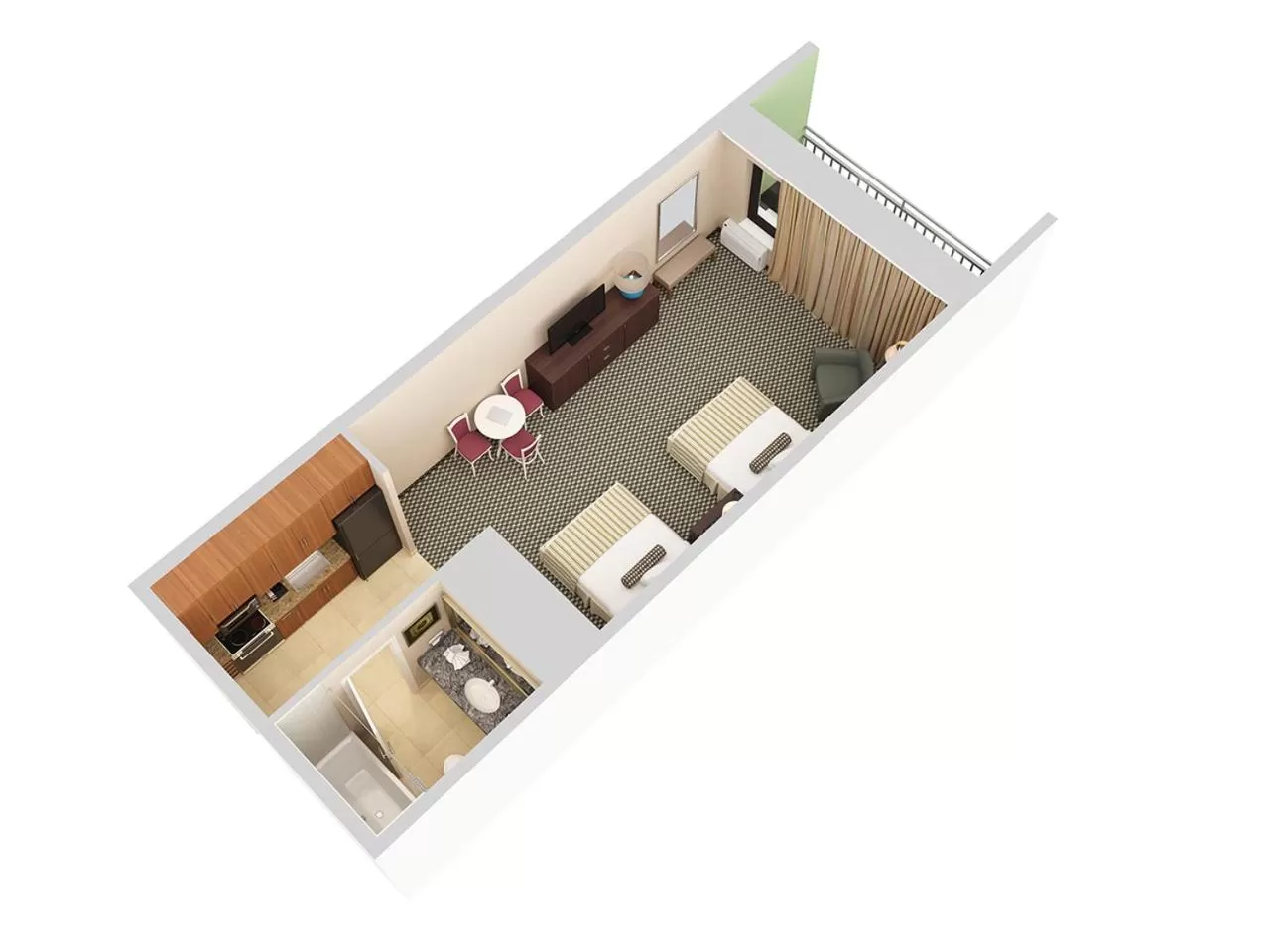 Oceanview Efficiency-2 Queen Beds in Coral Beach Resort