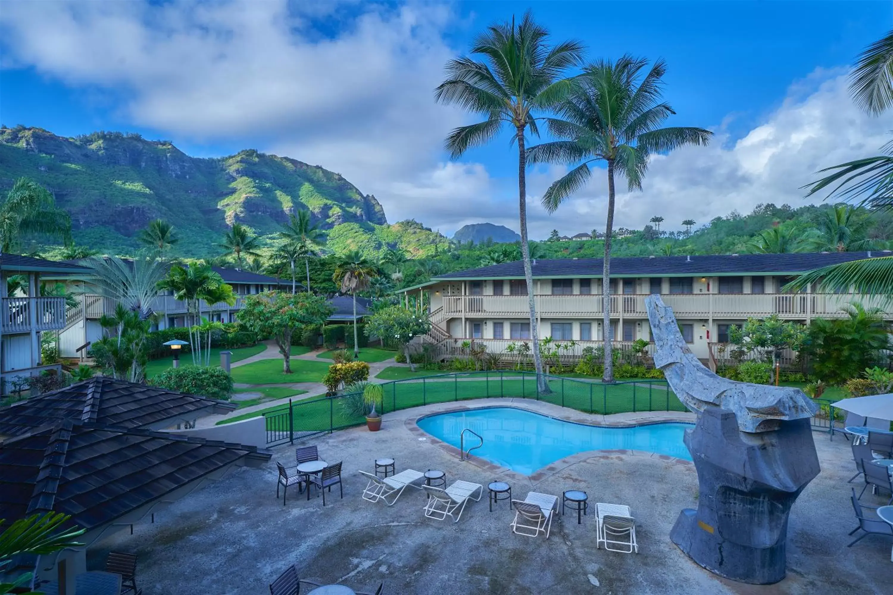 Bird's eye view, Pool View in The Kauai Inn