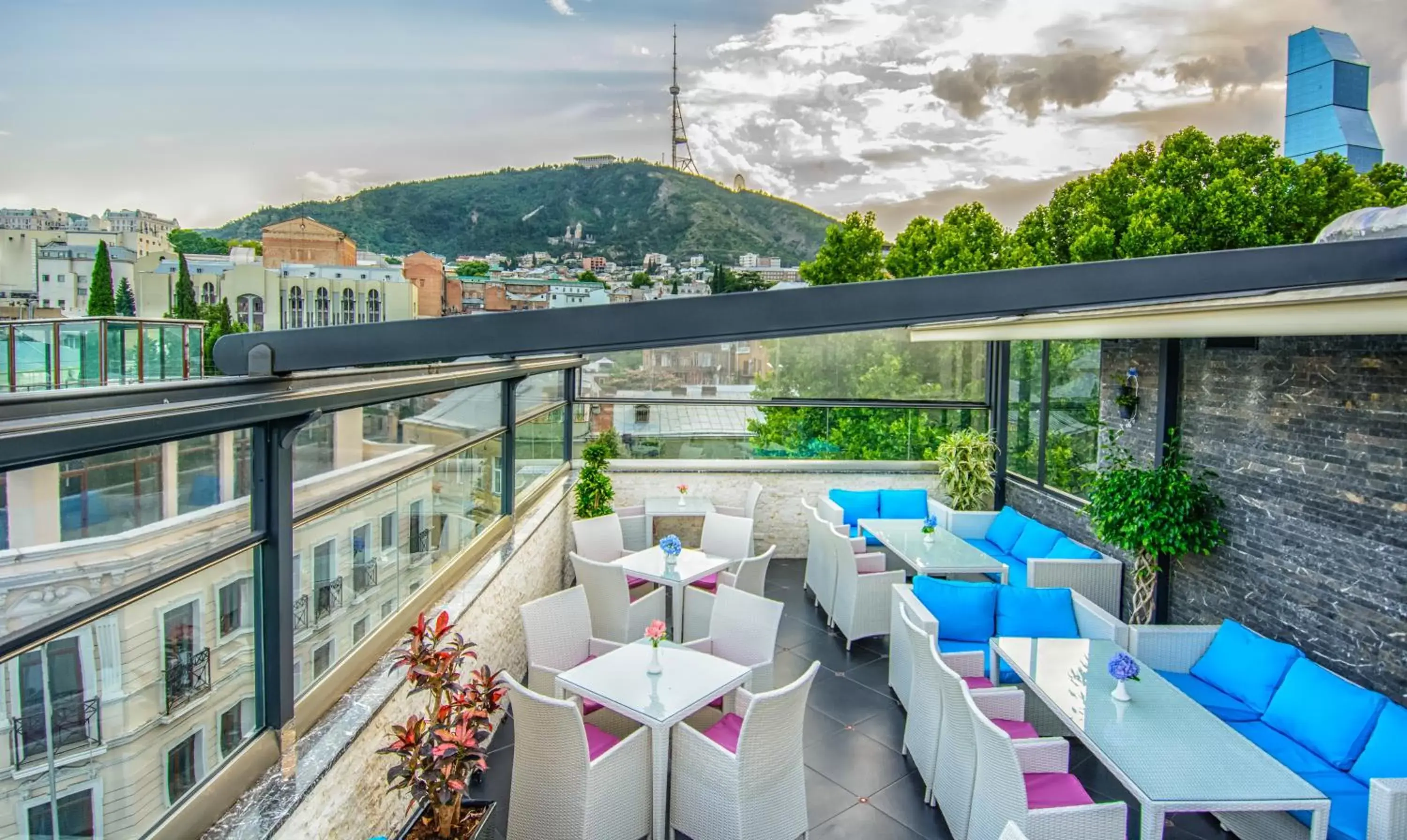 Landmark view, Pool View in River Side Hotel Tbilisi
