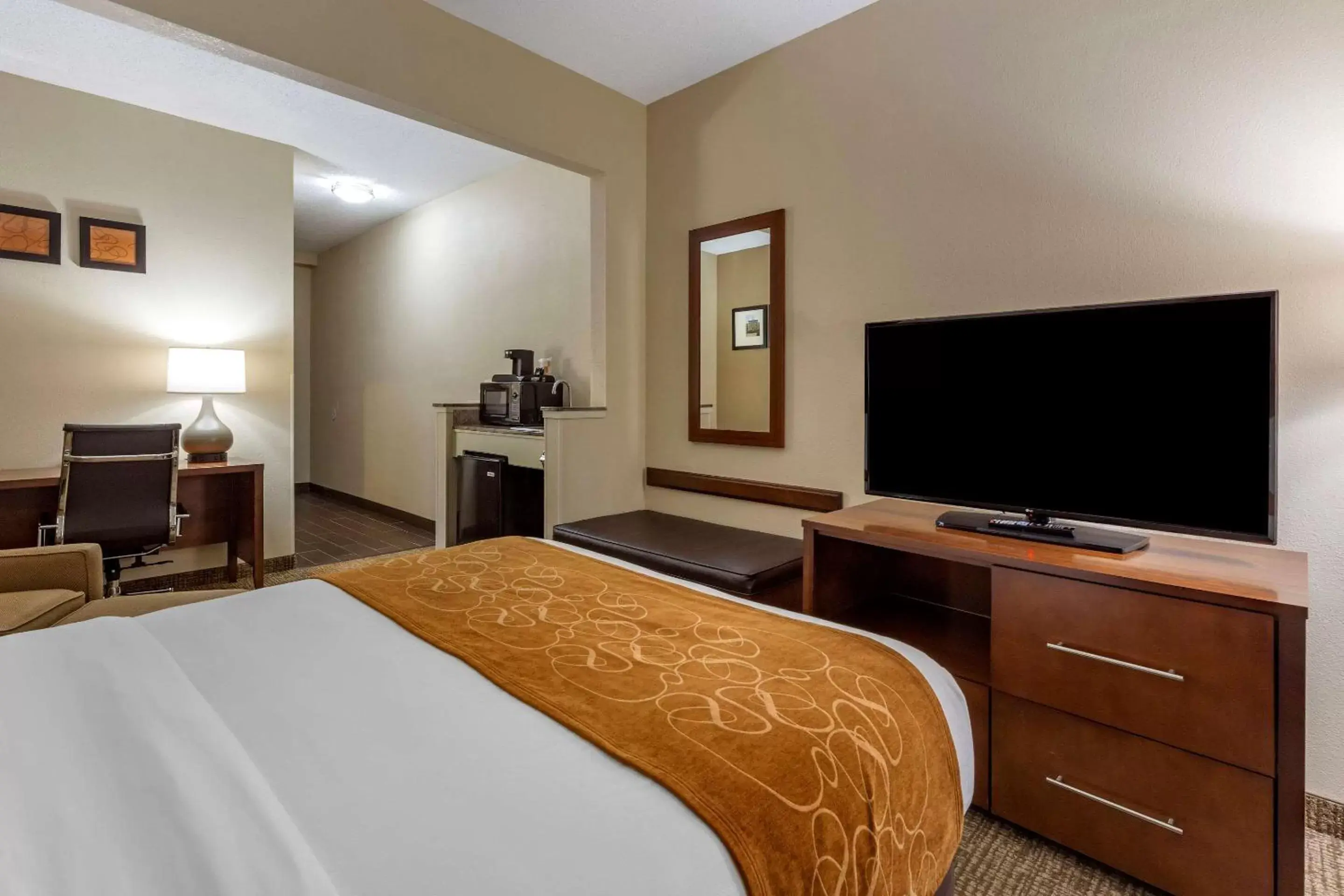 Bedroom, TV/Entertainment Center in Comfort Suites Raleigh Walnut Creek