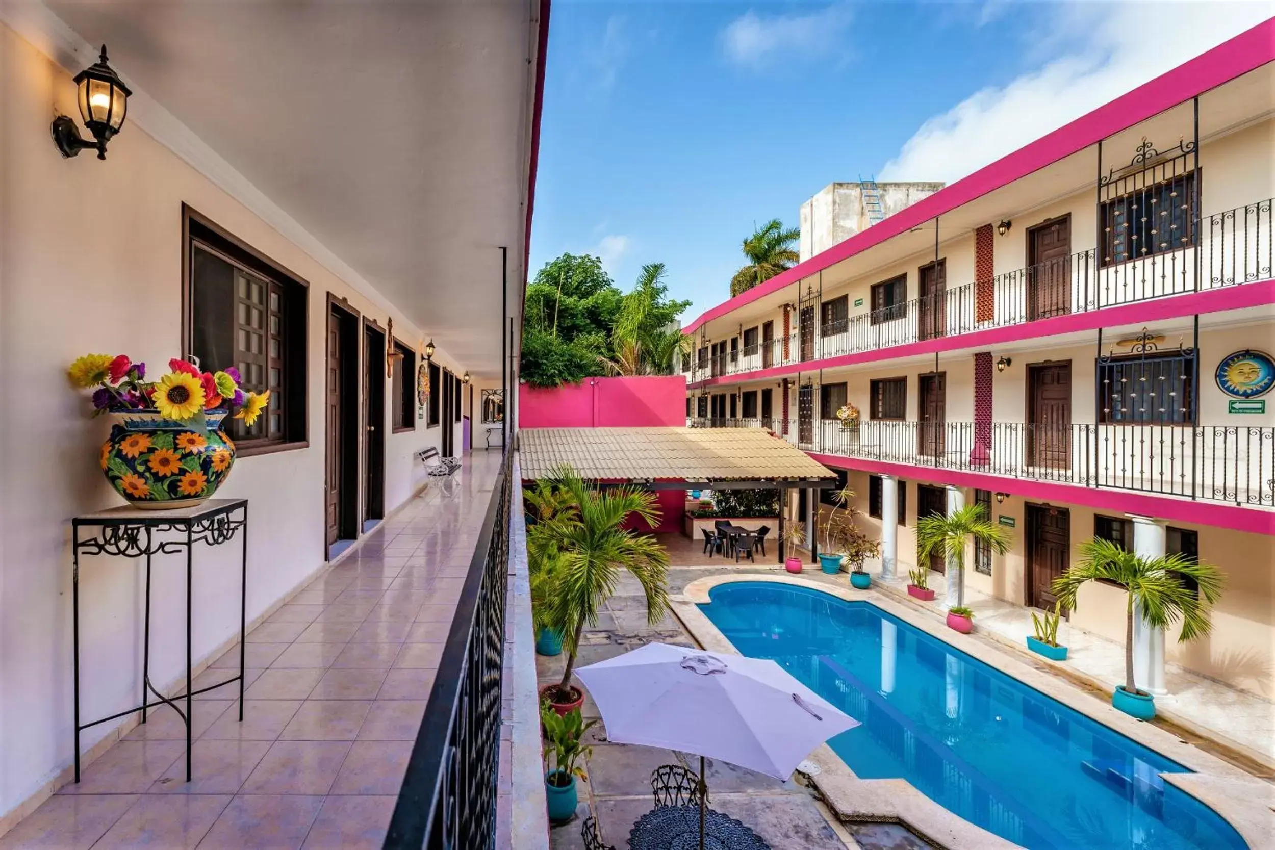 Pool View in Hotel San Juan Mérida