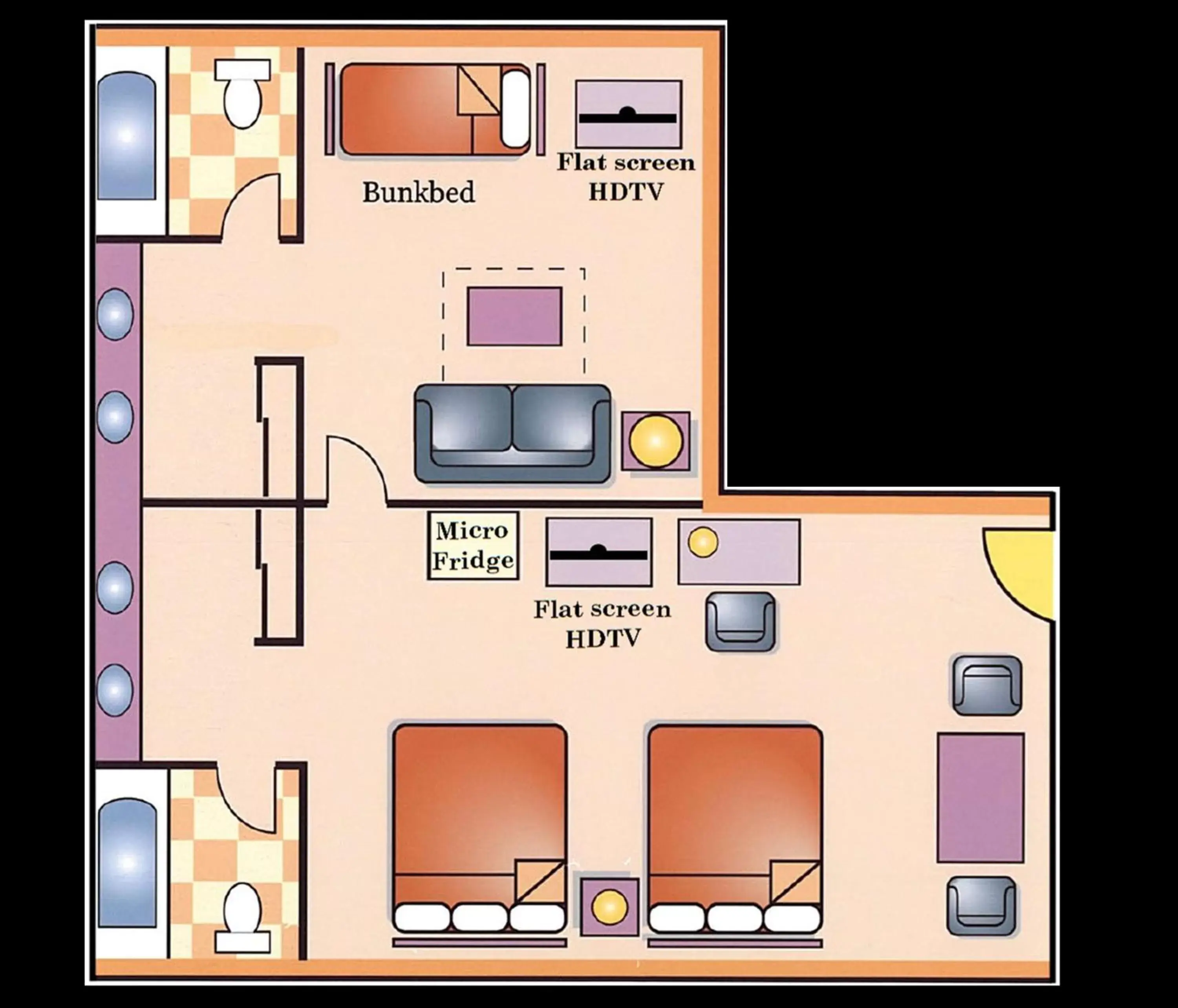 Shower, Floor Plan in Best Western Plus Raffles Inn & Suites