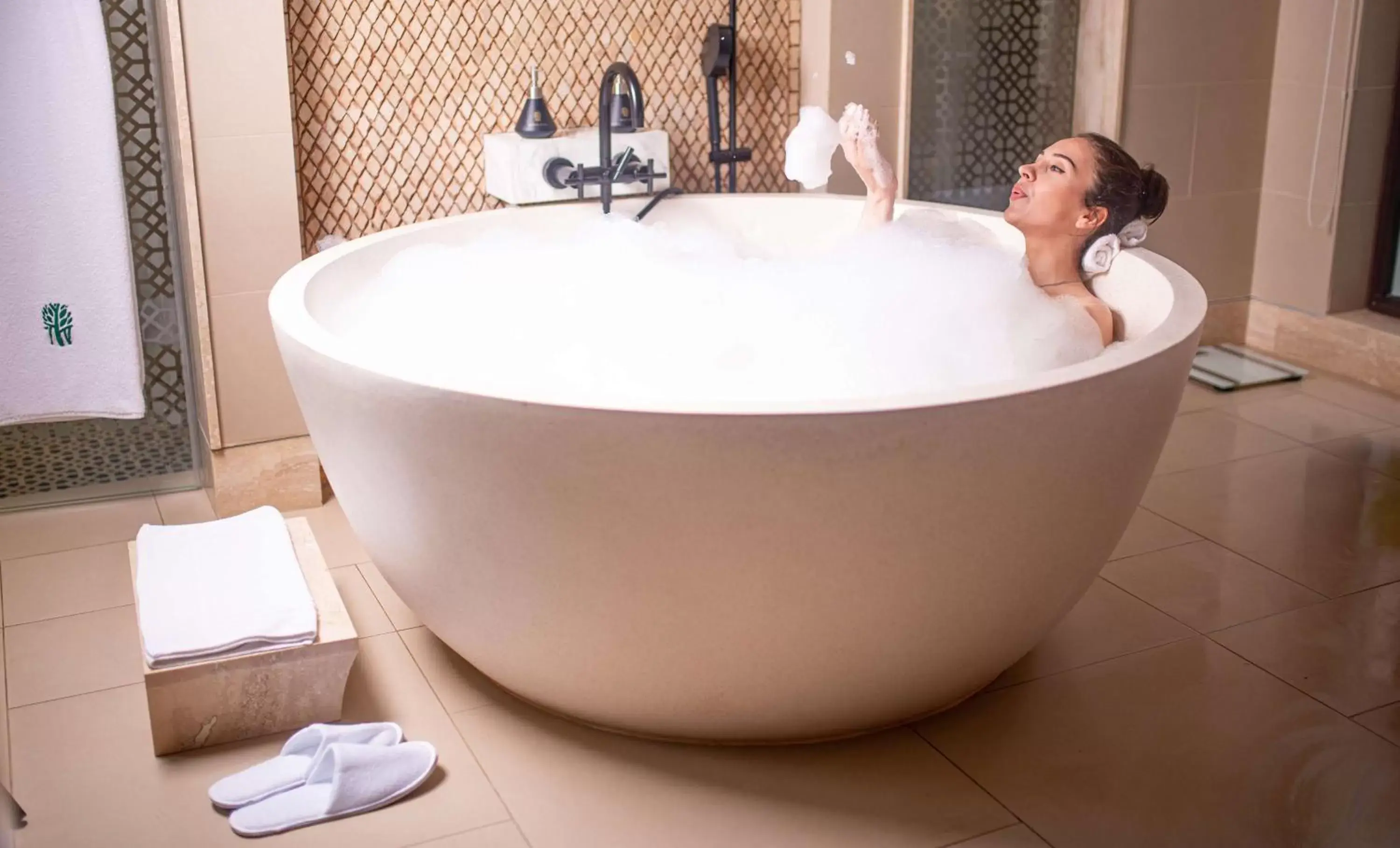 Bathroom in Banyan Tree Tamouda Bay