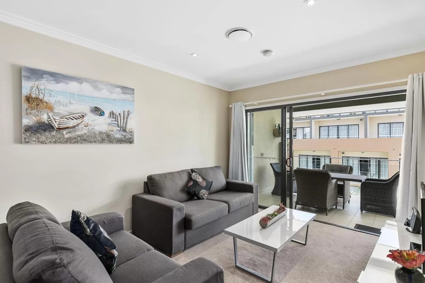 Balcony/Terrace, Seating Area in Eden by the Bay