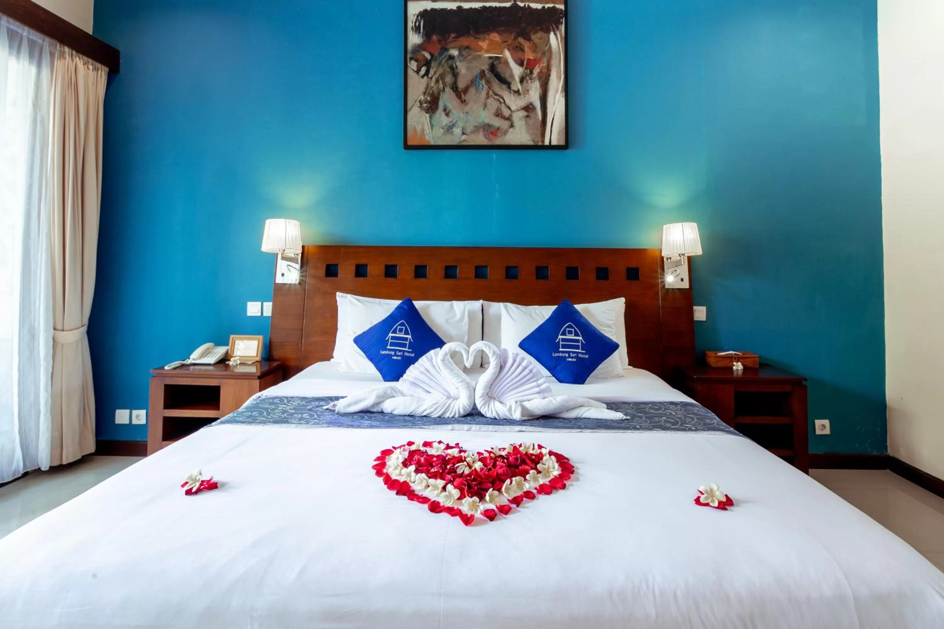 Bed in Lumbung Sari Ubud Hotel - CHSE Certified