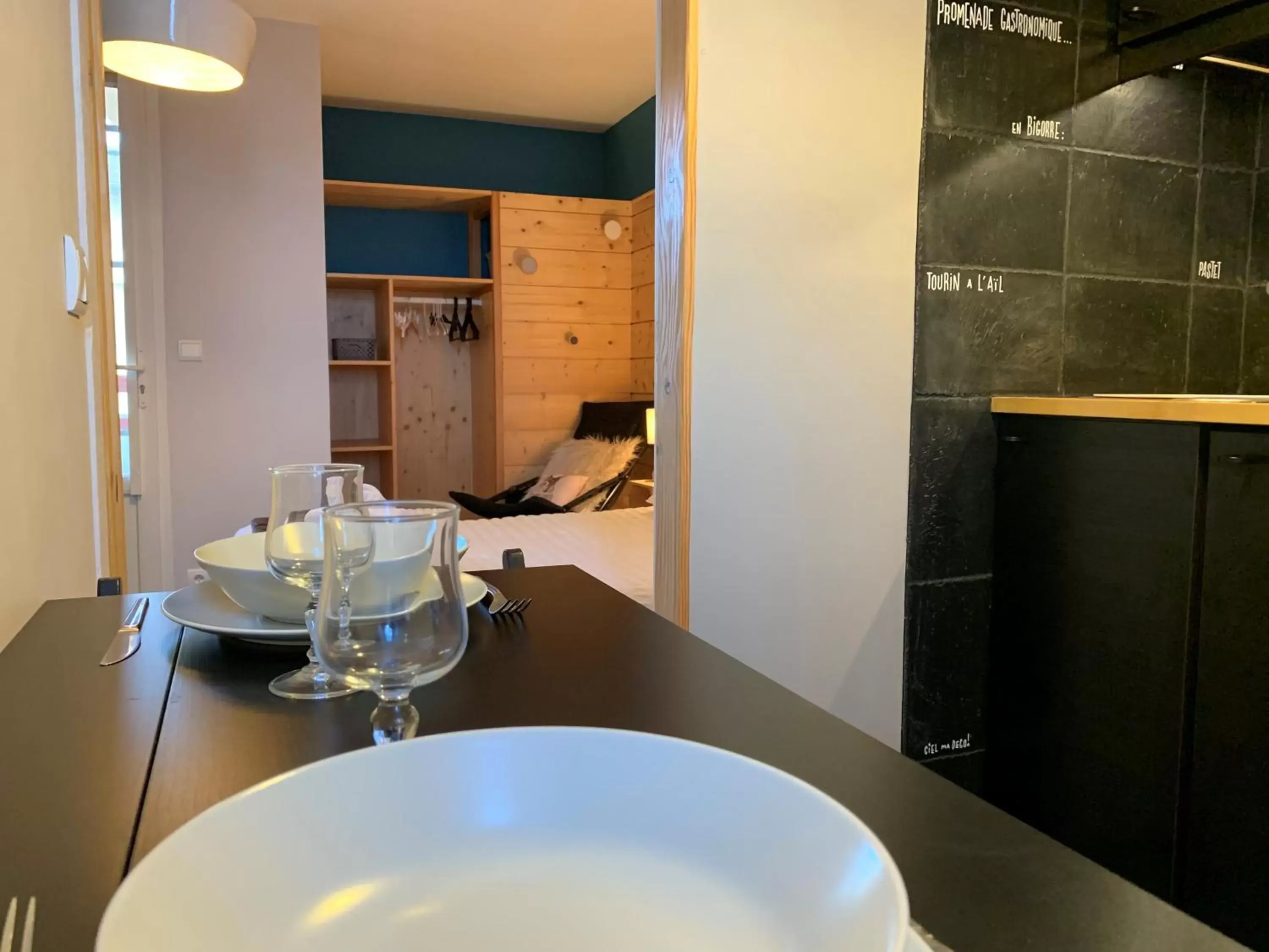 Kitchen or kitchenette in Appart-Hotel Les Palombieres