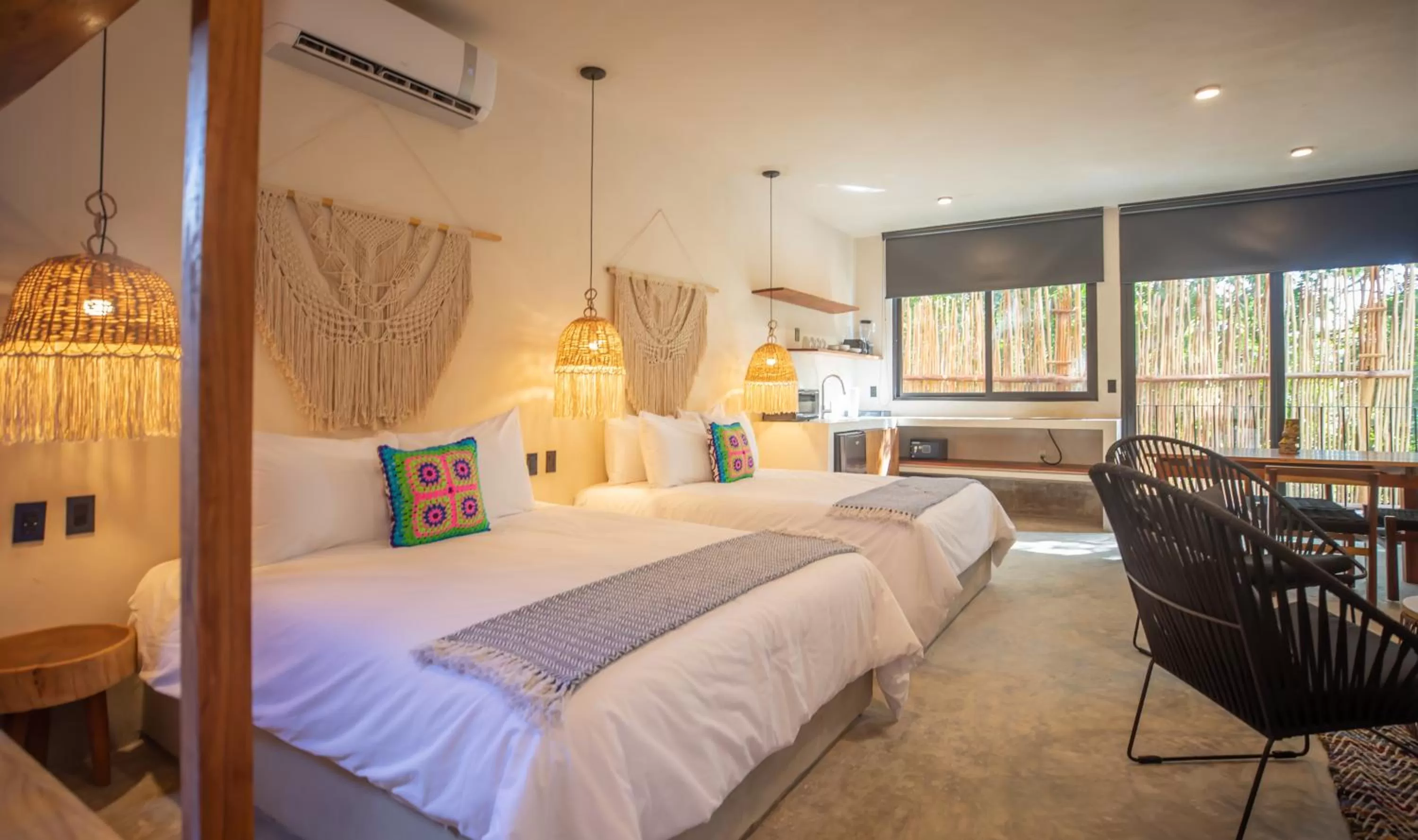 Balcony/Terrace, Bed in Nuee Hotel & Beach Club