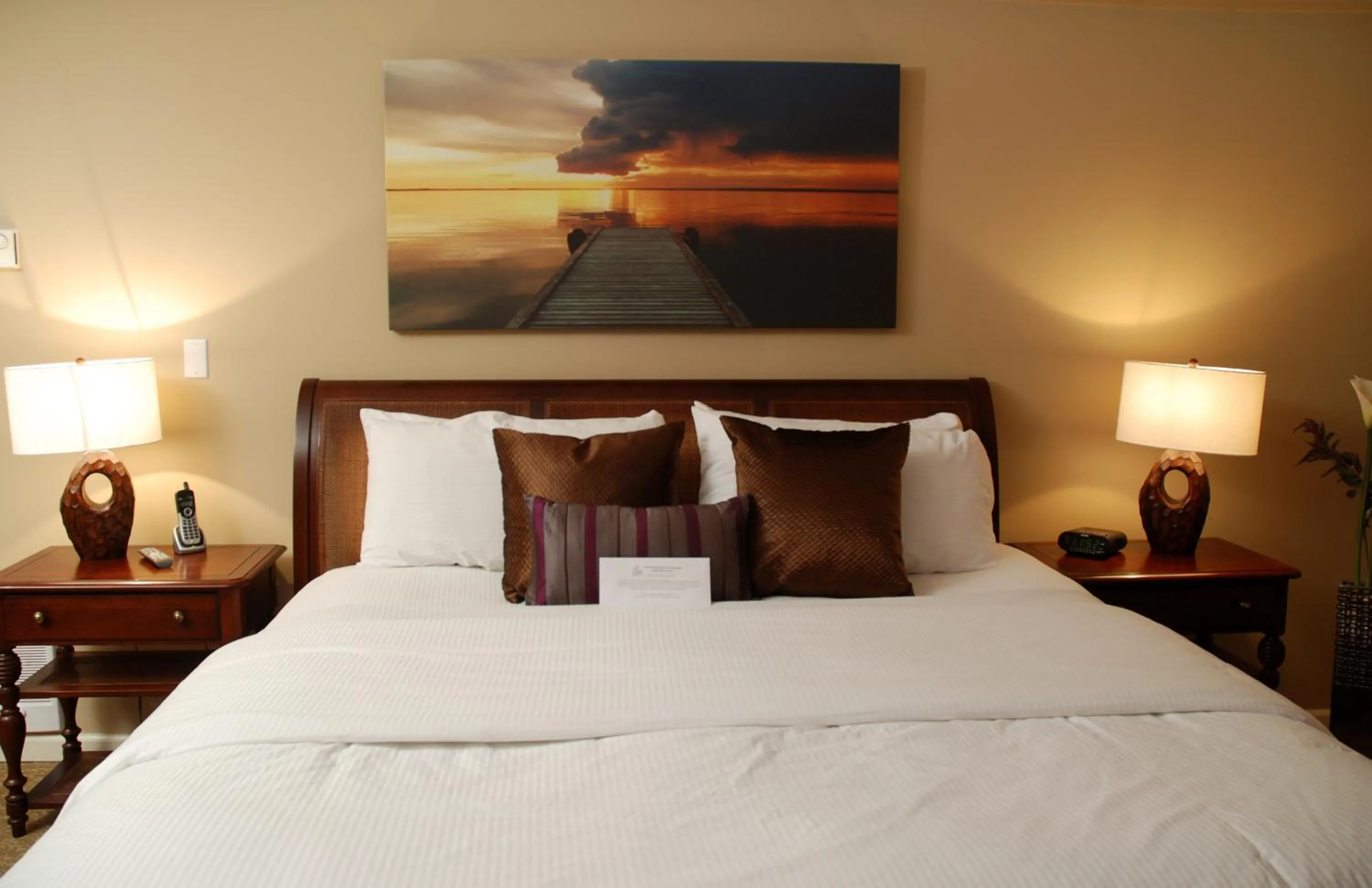 Bed in Rosellen Suites at Stanley Park