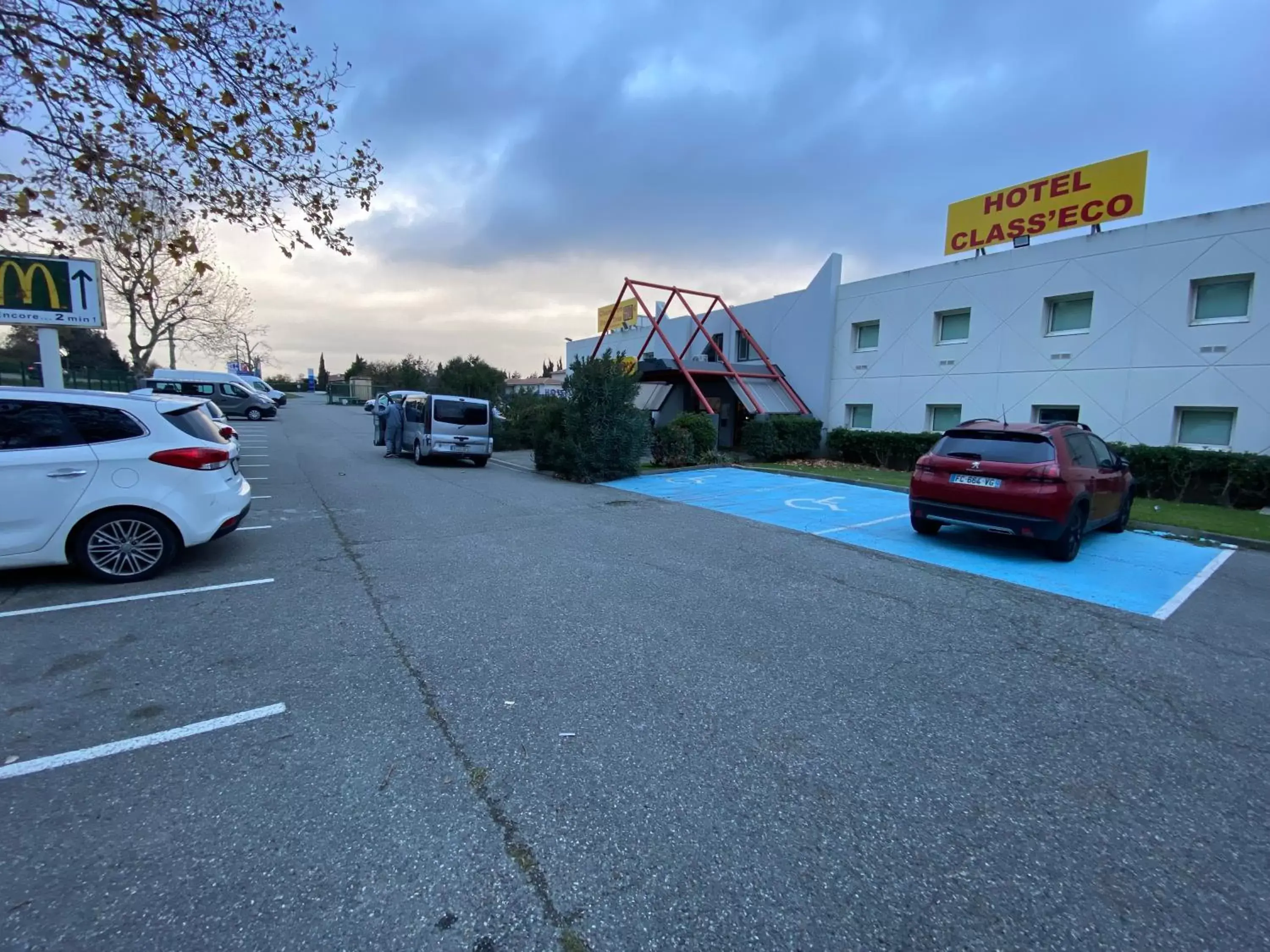 Parking, Property Building in Hotel Class'Eco Carcassonne