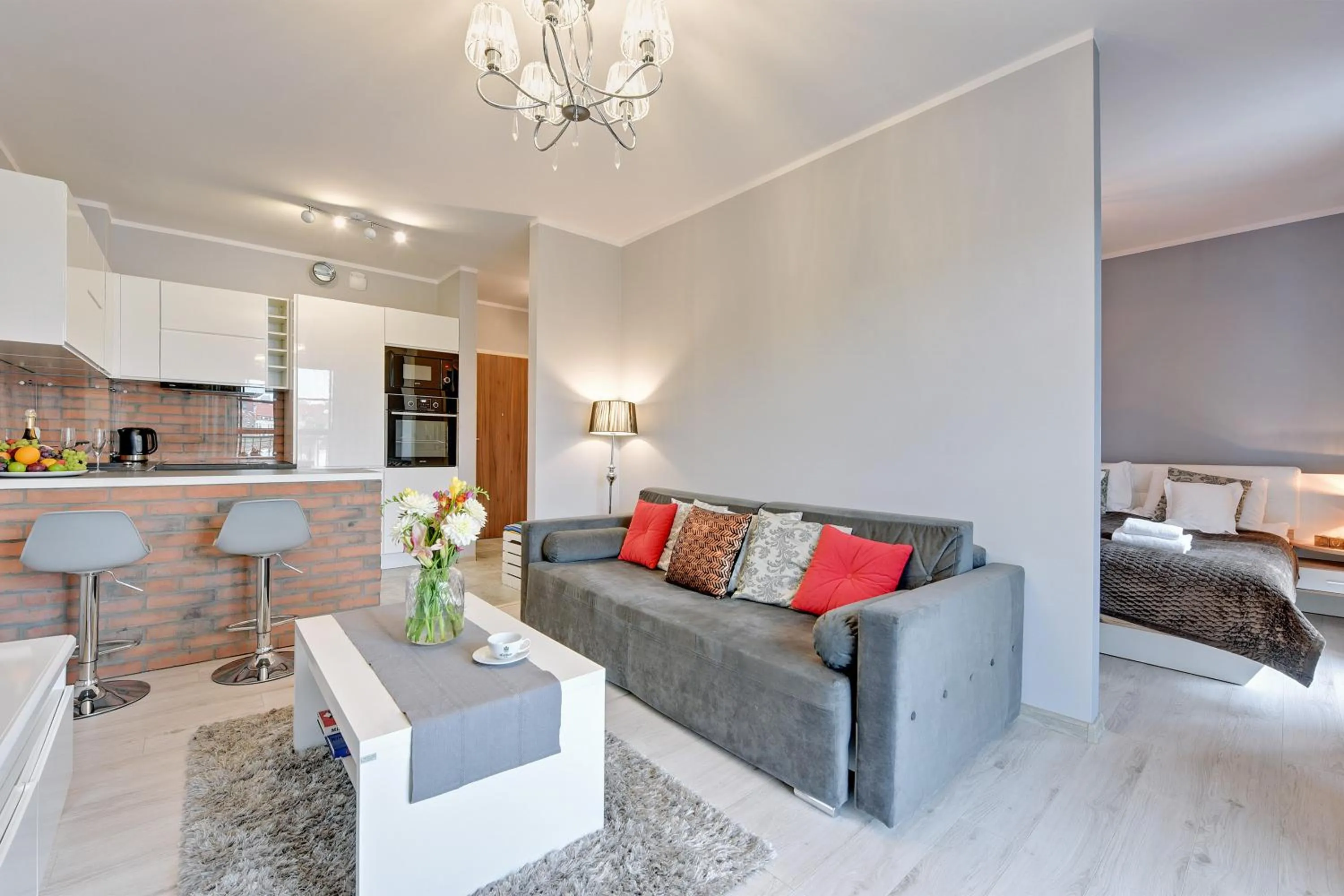 Kitchen or kitchenette in GRANO APARTMENTS Gdańsk Motława SPA & Wellness