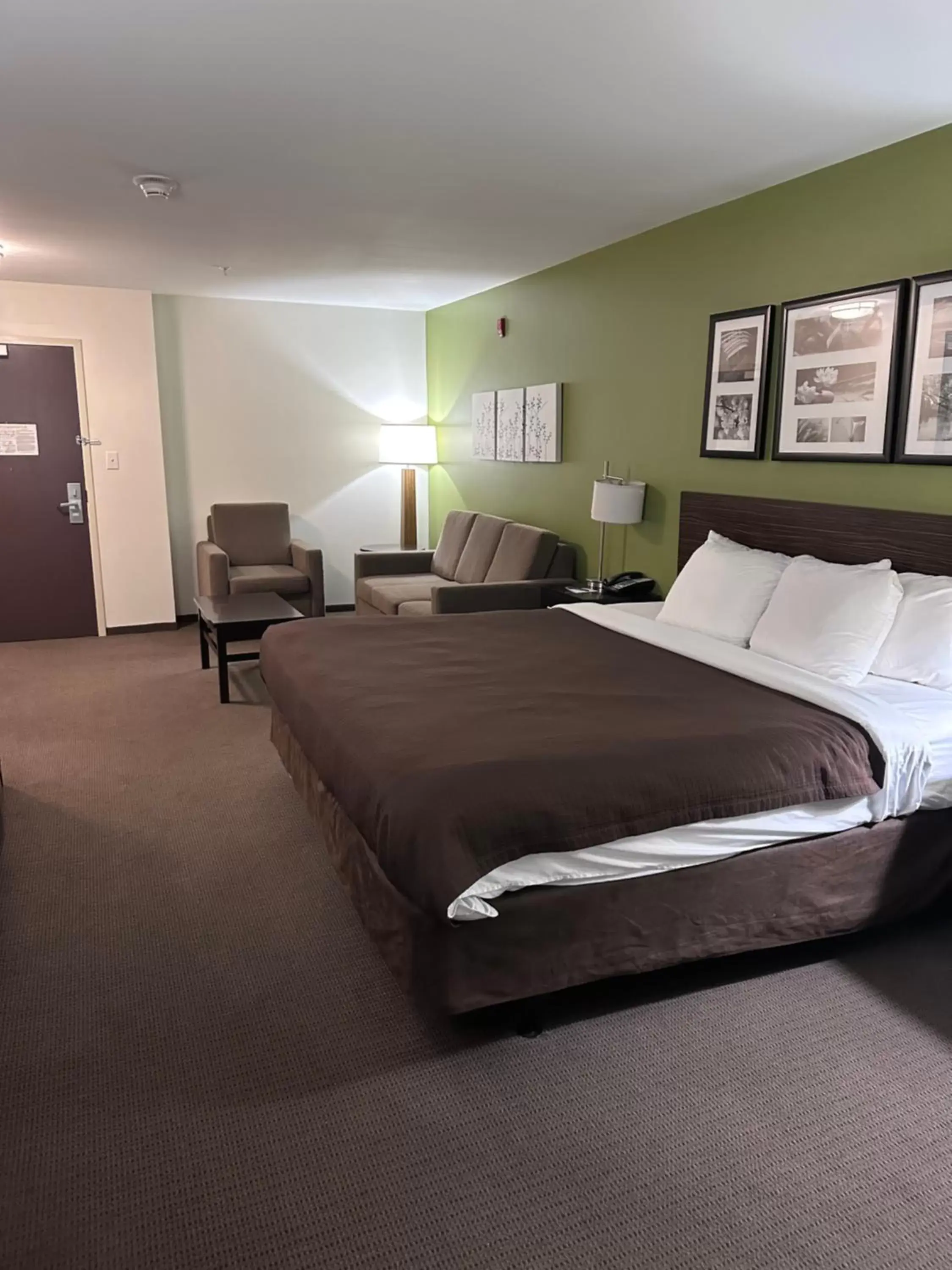 Seating area, Bed in Sleep Inn & Suites Gulfport