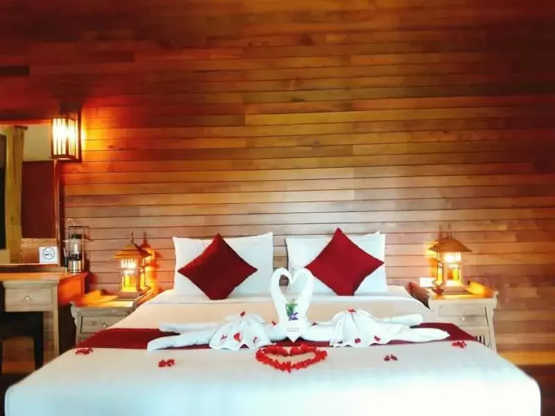 Bed in Chaipura Resort