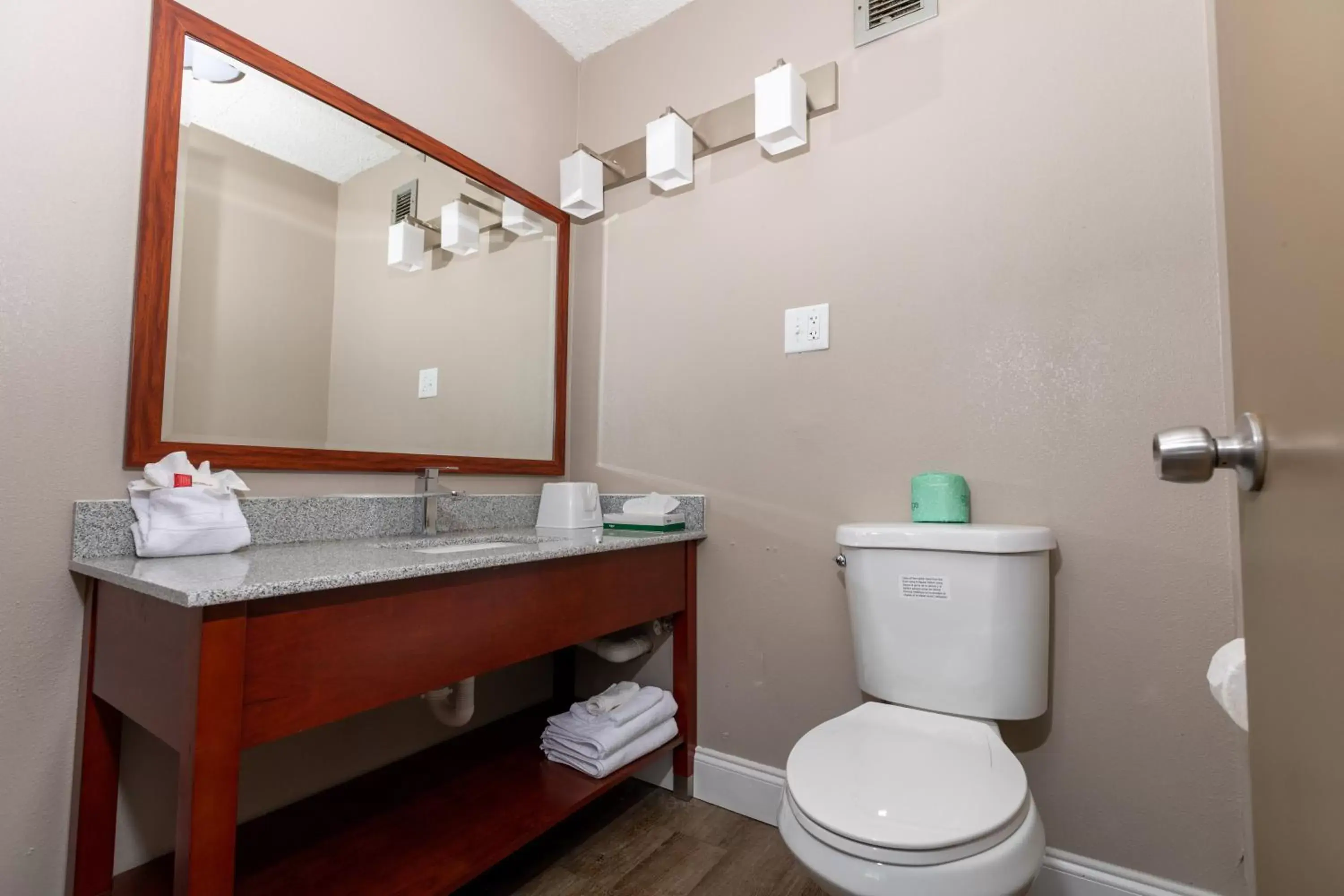 Bathroom in Super 8 by Wyndham Goldsboro