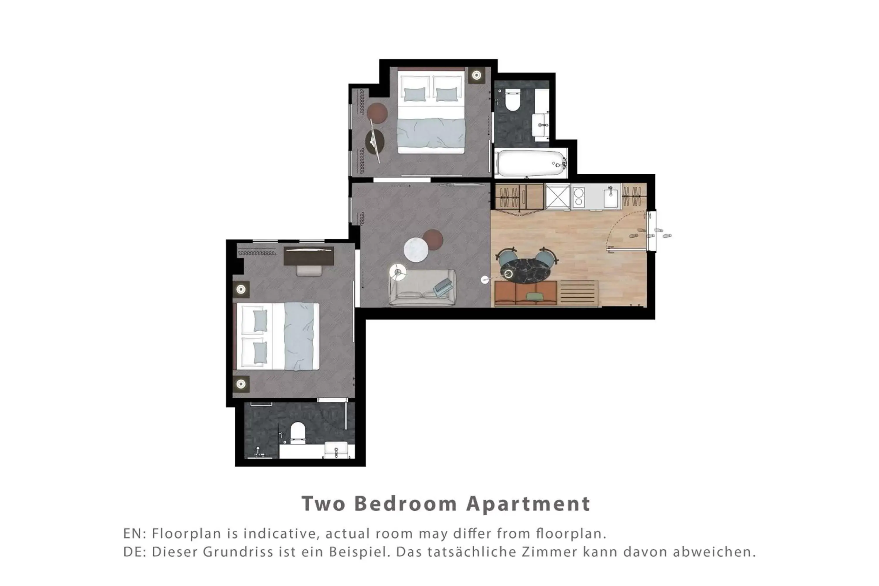 Bedroom, Floor Plan in Adina Apartment Hotel Munich