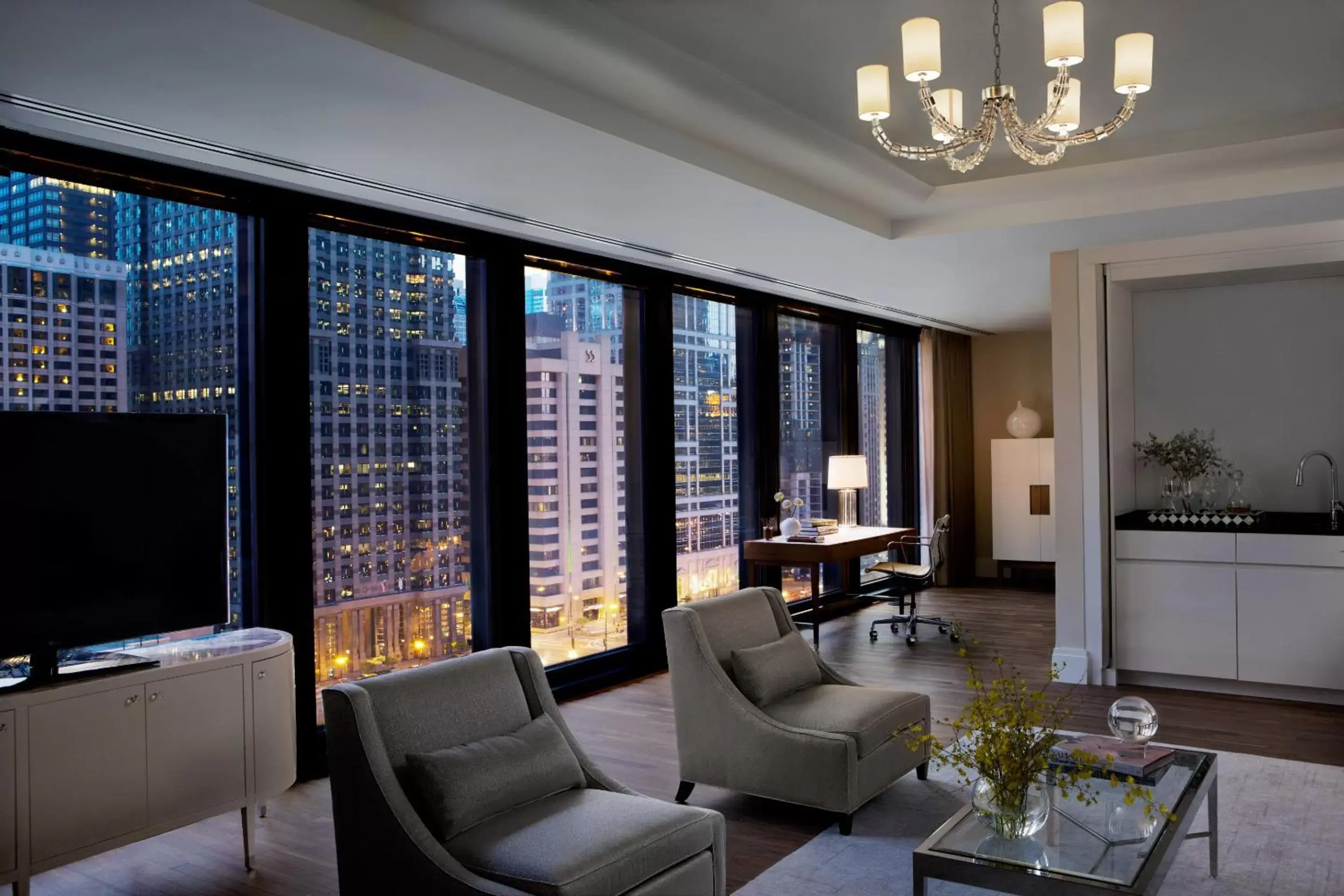 Living room in The Langham Chicago