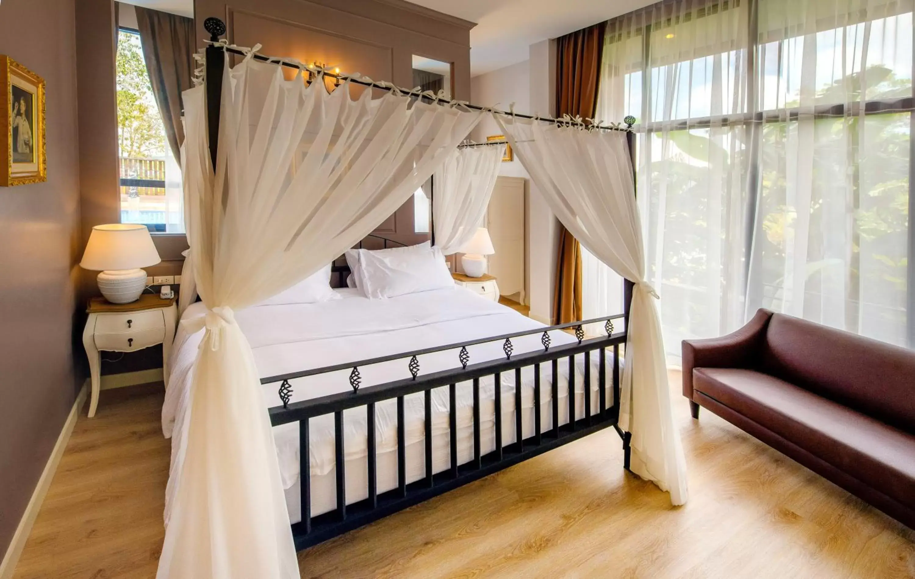 Bed in The Farm House Hotel Ranong