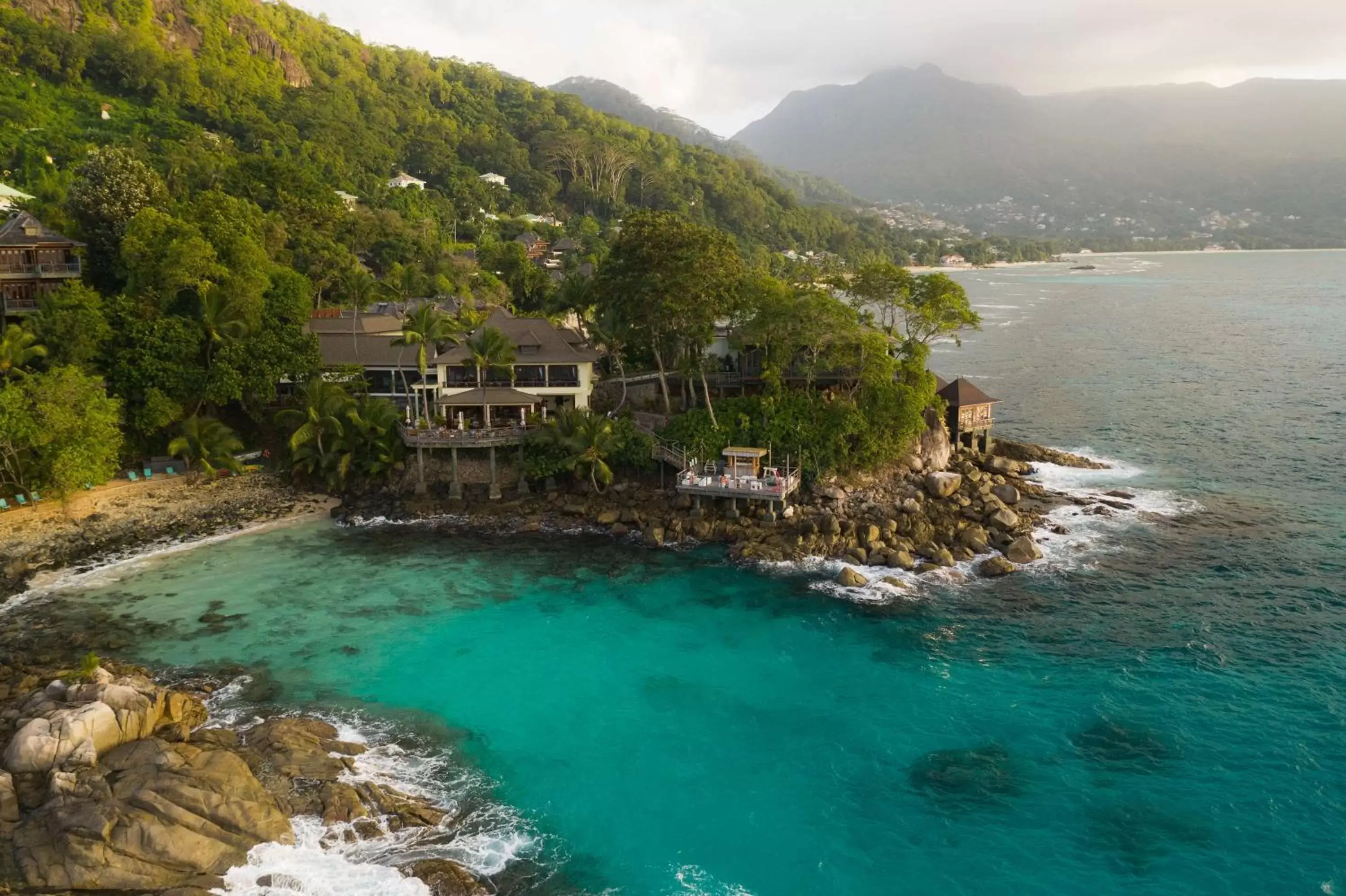 Lounge or bar, Bird's-eye View in Hilton Seychelles Northolme Resort & Spa