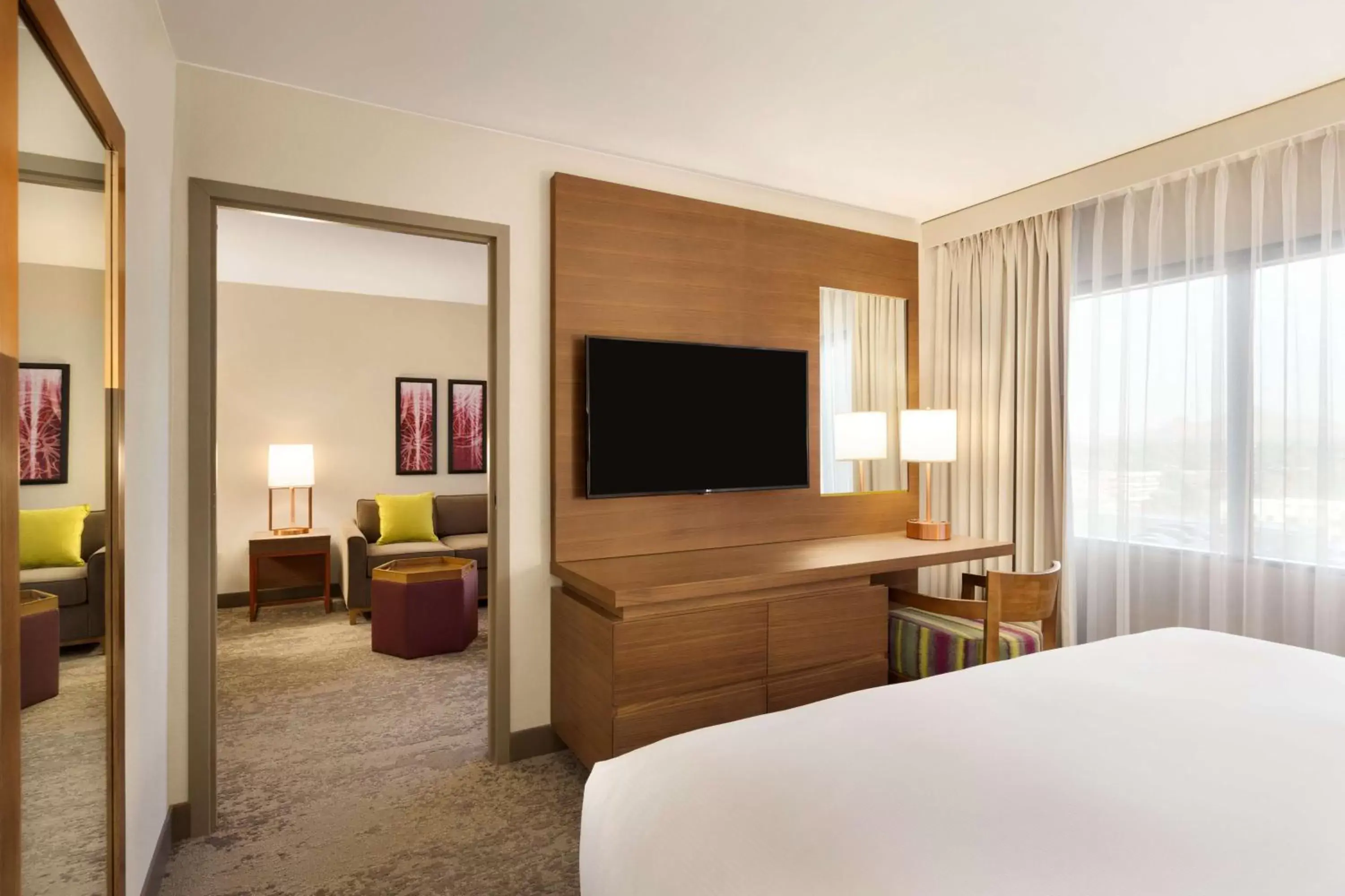 Bedroom, TV/Entertainment Center in Embassy Suites by Hilton Phoenix Downtown North