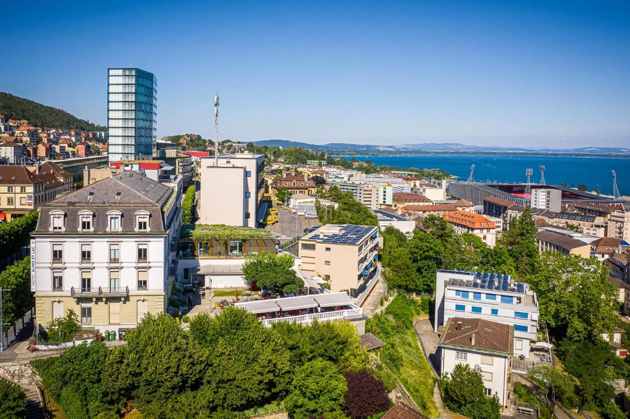 Property building, Bird's-eye View in Hôtel Alpes & Lac