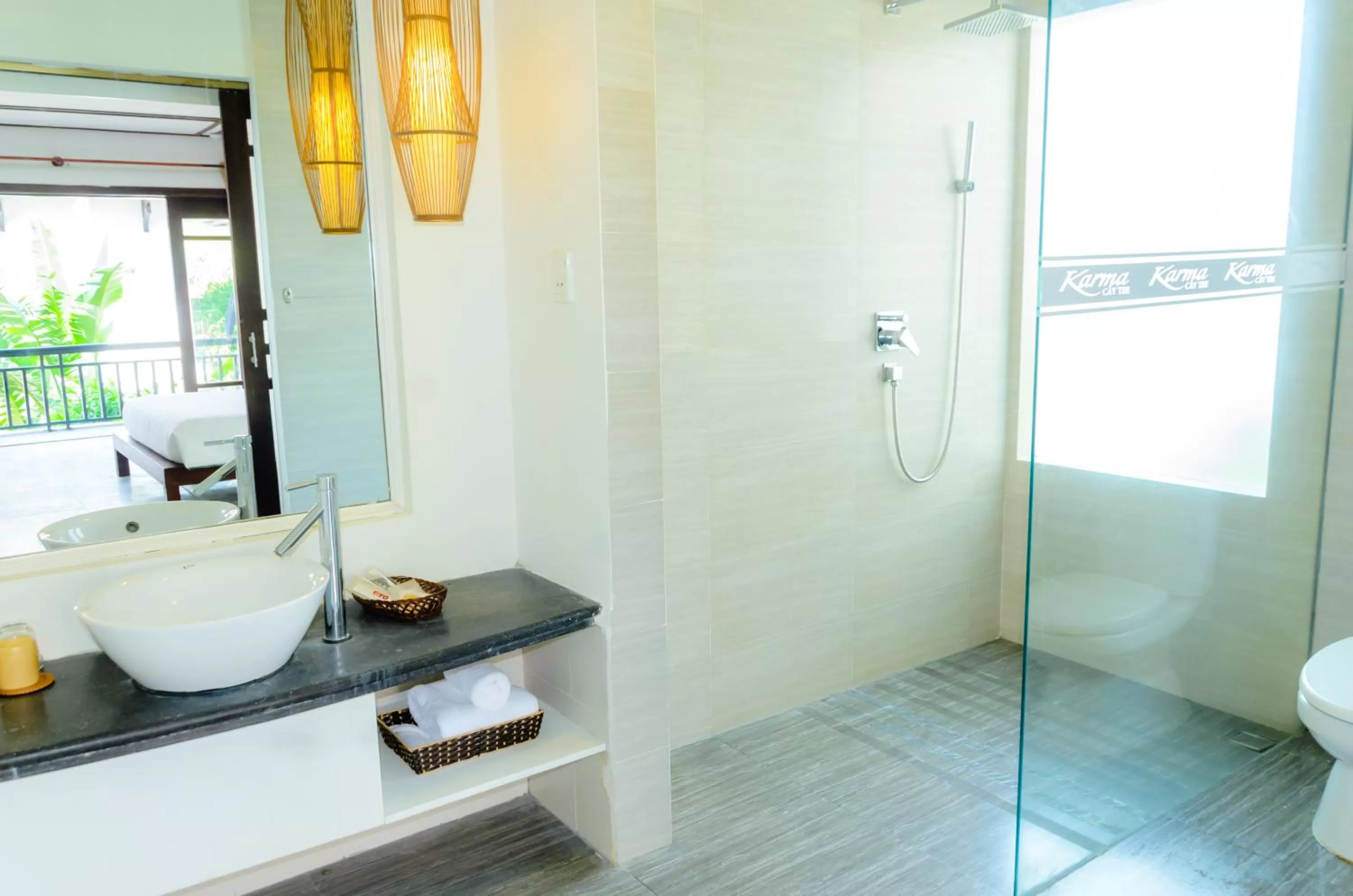 Bathroom in Riverside Bamboo Resort Hoi An