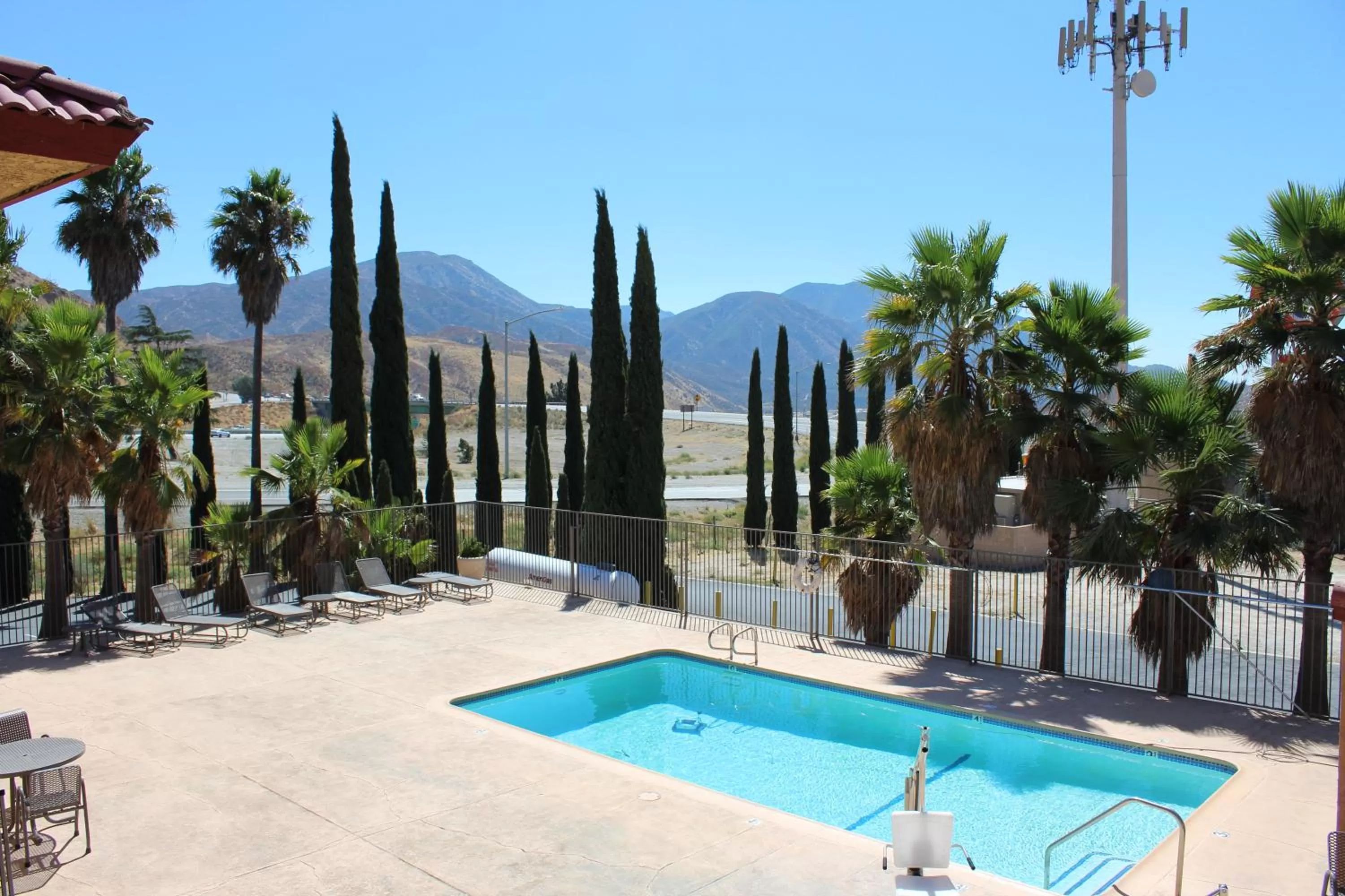 Pool view in Cajon Pass Inn