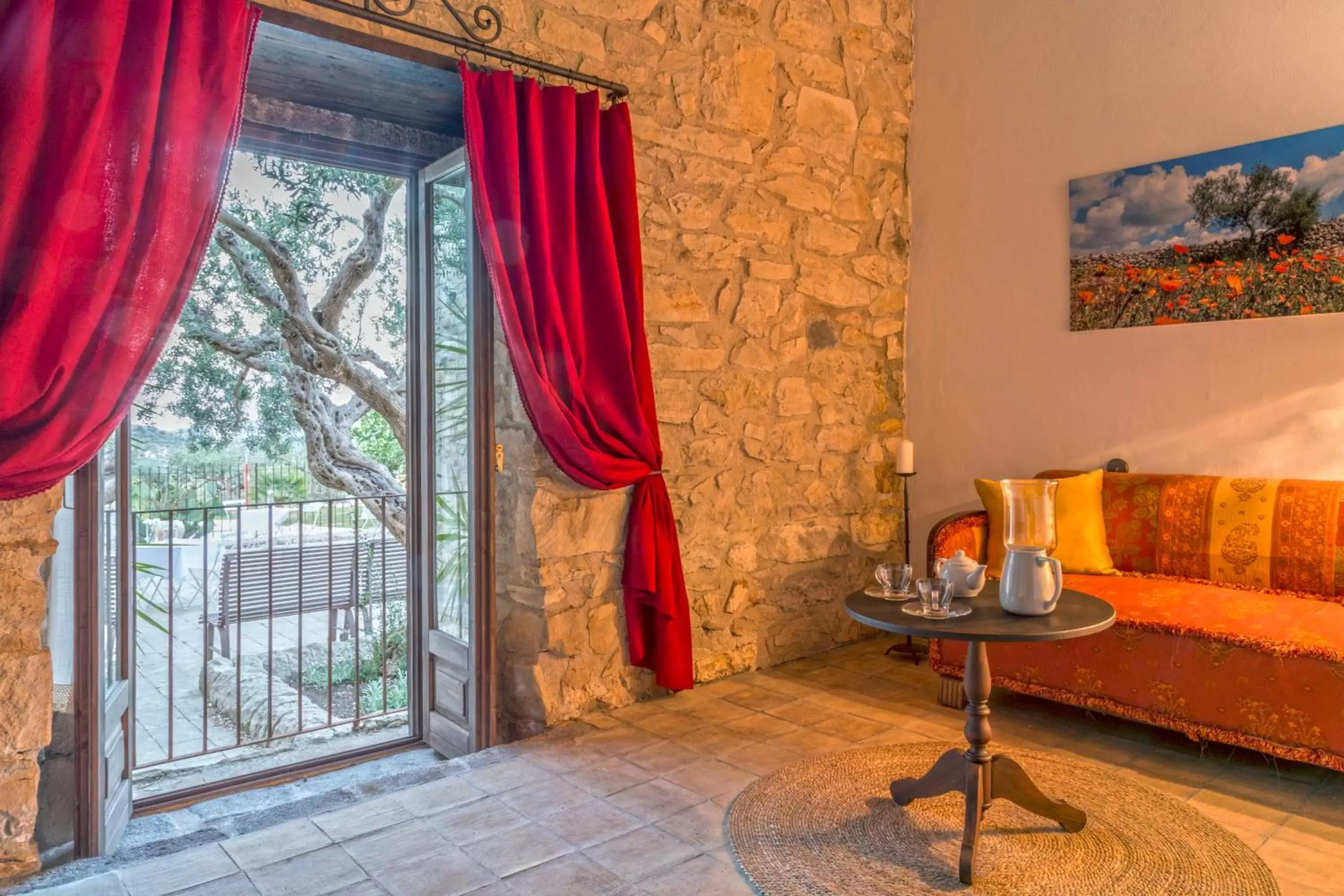 Living room in Masseria Fortificata Lo Zafferaneto