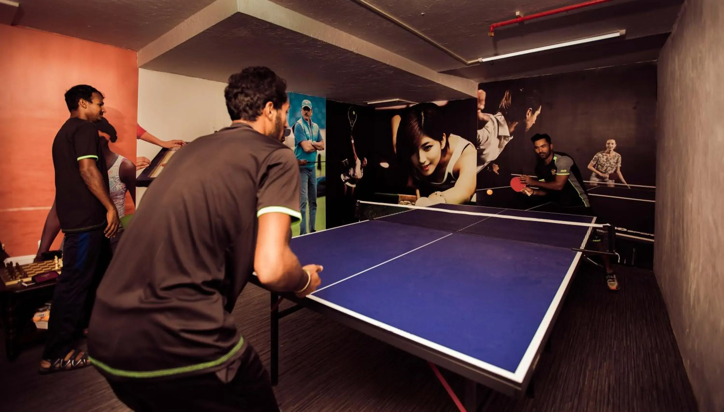 People, Table Tennis in Shelter Hotel