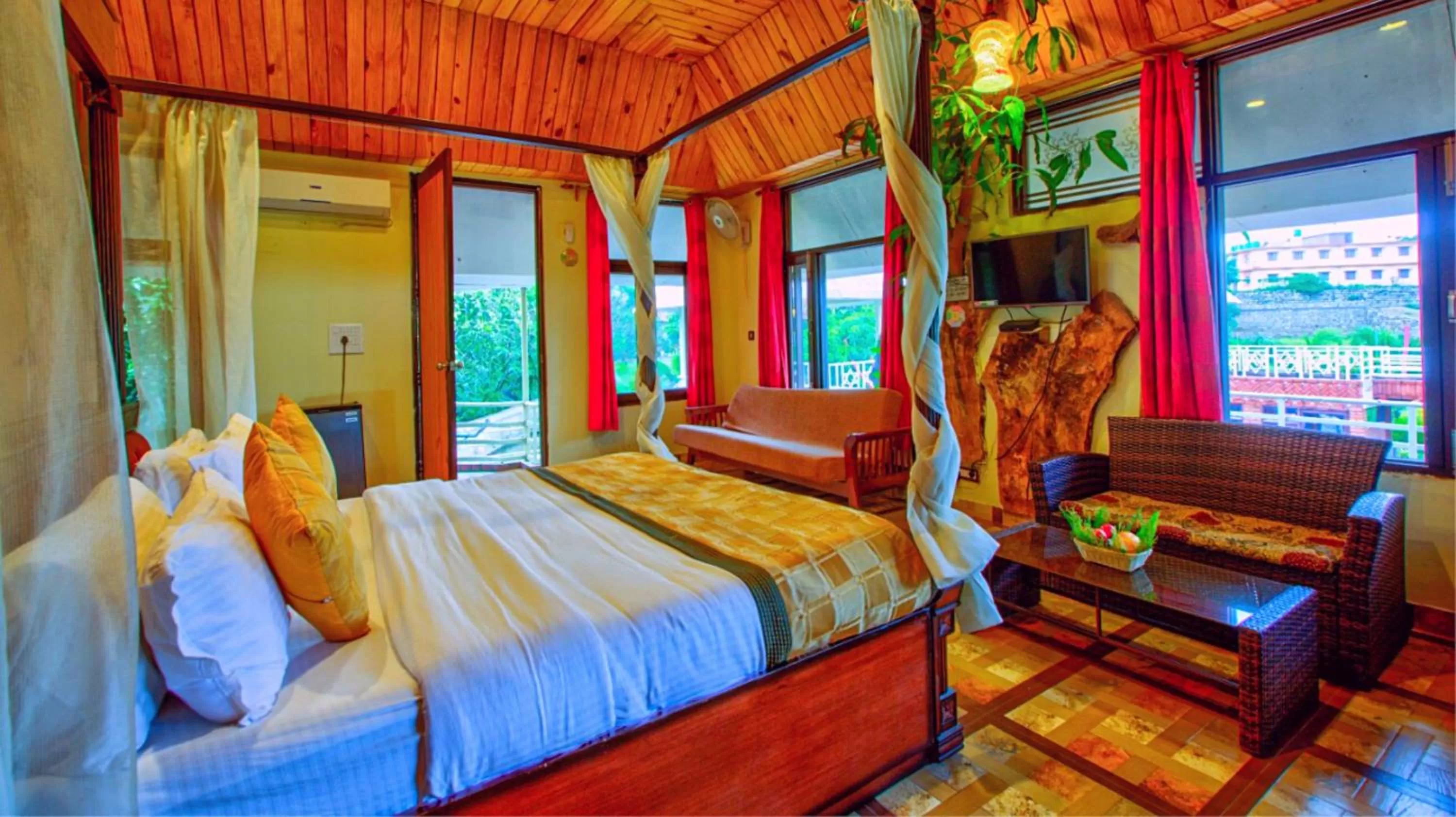 Bed in ShriGo Pyramid Home Divine - A Wellness Resort