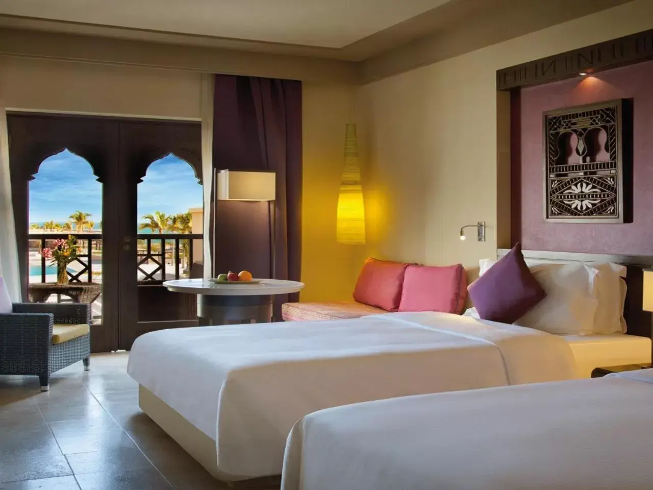 Bed in Salalah Rotana Resort