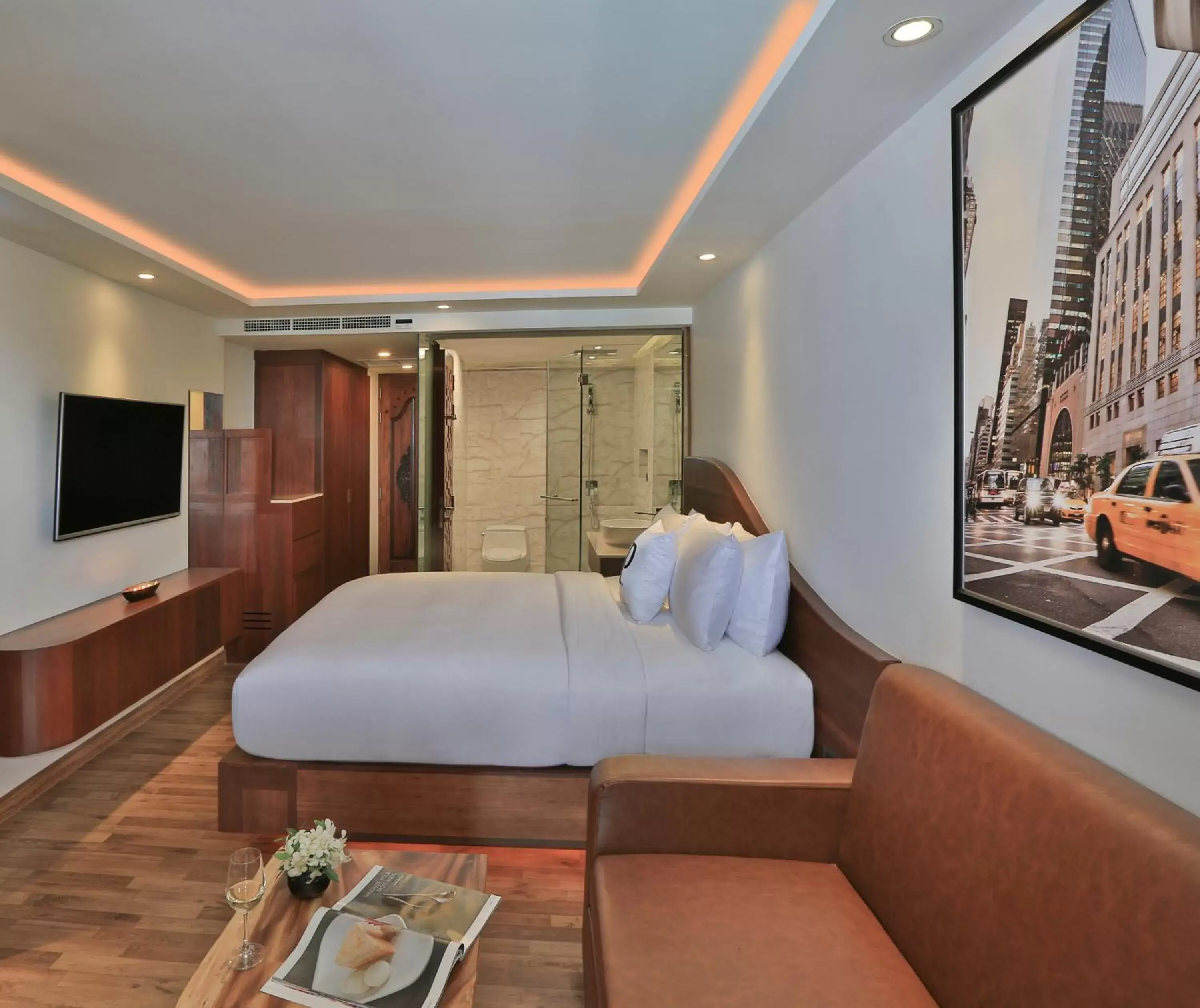 Bed in The Privilege Hotel Ezra Beach Club Bed in The Privilege Hotel Ezra Beach Club